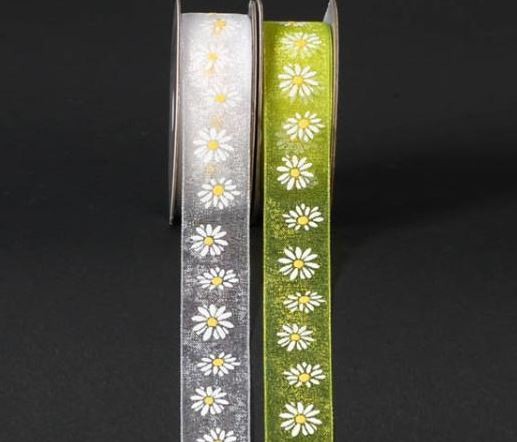 SPYK Band Cubino 15mm/4m 1245.1564 weiss/gelb Margerite