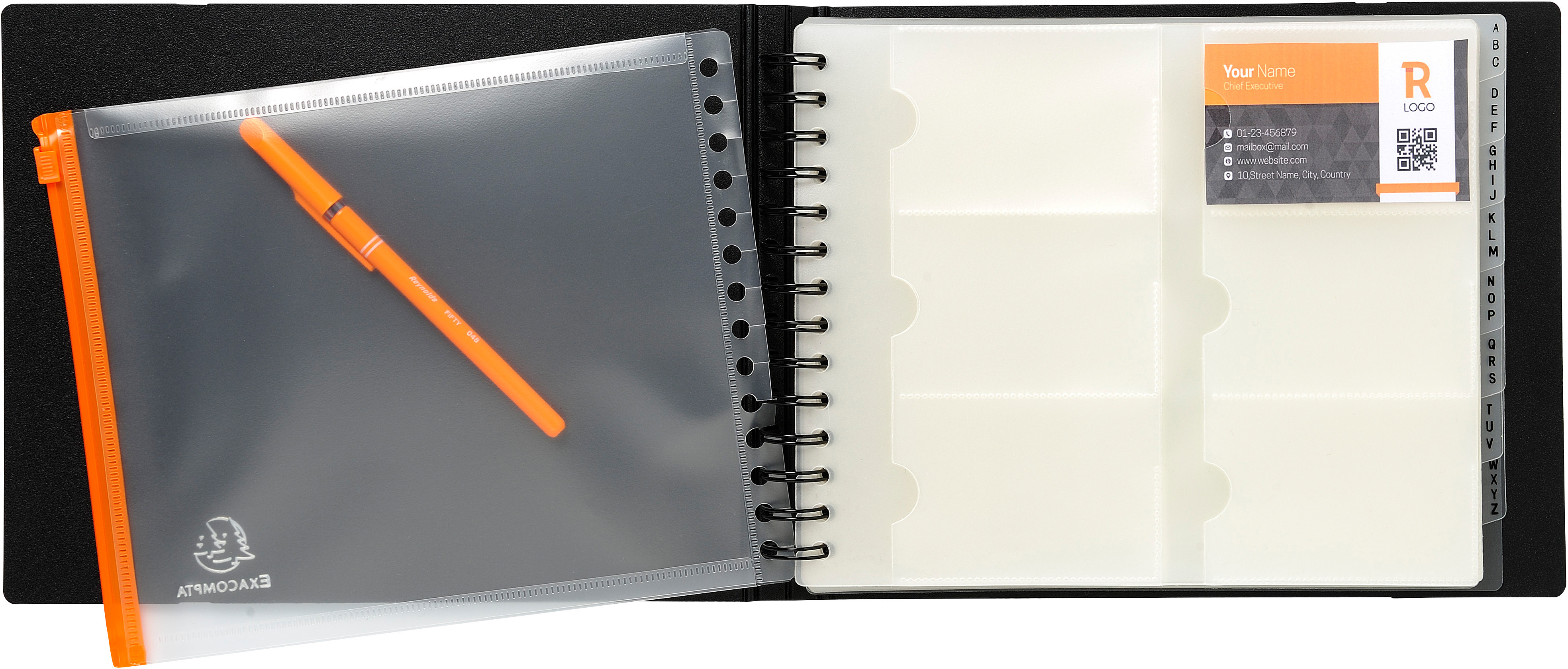 EXACOMPTA Visitenkartenbuch Exacard 75134E 20 Hüllen 20x35cm