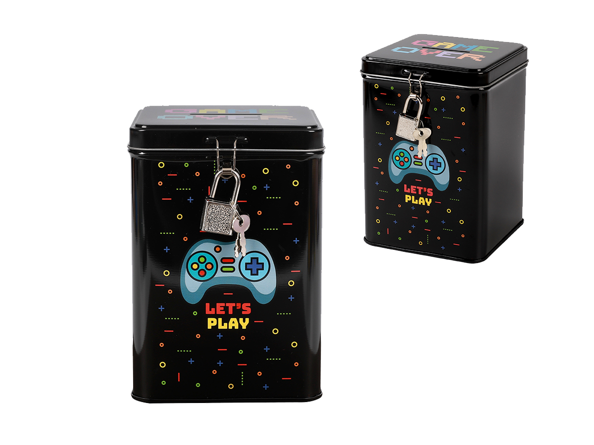 I-TOTAL Spardose mit Schloss 15x10cm XL2292 Let's play