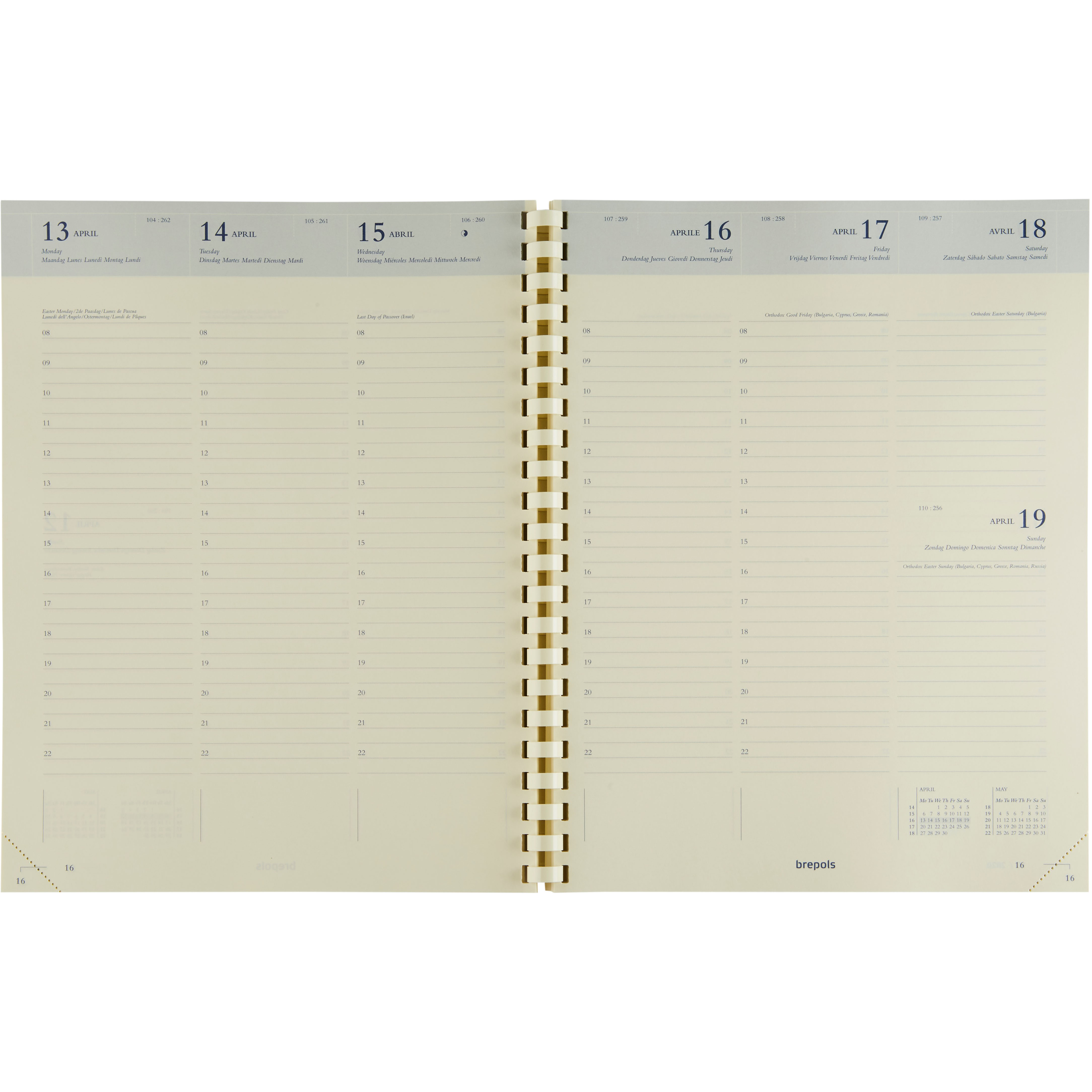 BREPOLS Agenda Concorde 2026 0.240.9900 1W/2S Ersatz chamois 21x27cm