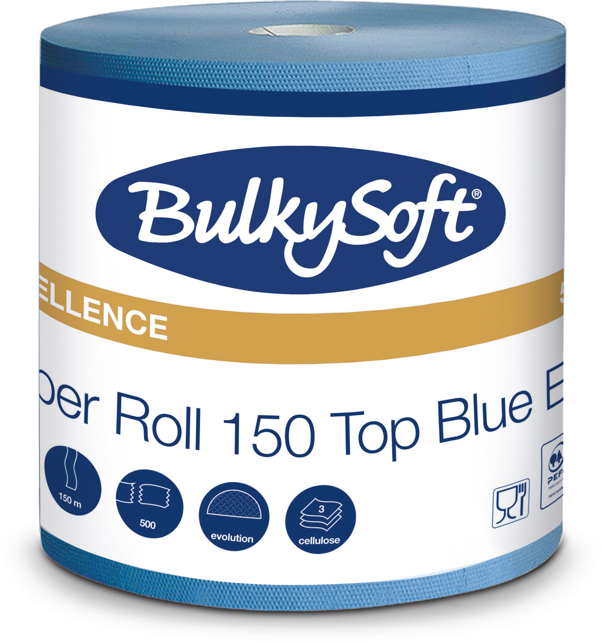 BULKYSOFT Putztuchrolle 3-lagig 26x30cm 26259 blau 2 Rollen