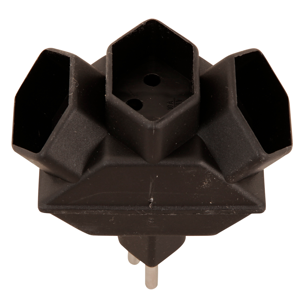 S-ELECTRO Abzweigstecker 04.500.2SZ schwarz, 3xT13