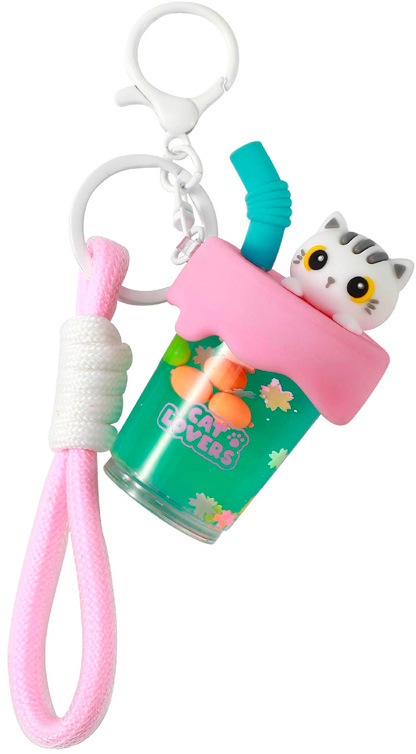 I-TOTAL Schlüsselanhänger Bubble Tea XL3078 White Cat