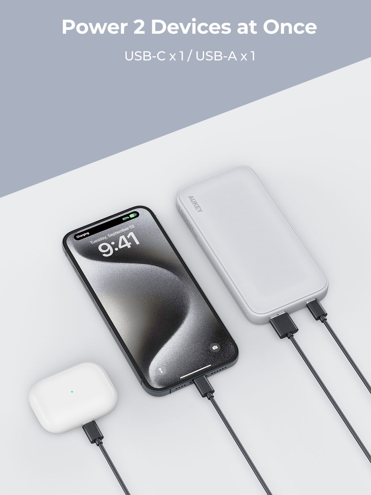 AUKEY Spark GO 10000mAh Plus Powerba PB-Y46P WH 20W Fast Charging, White