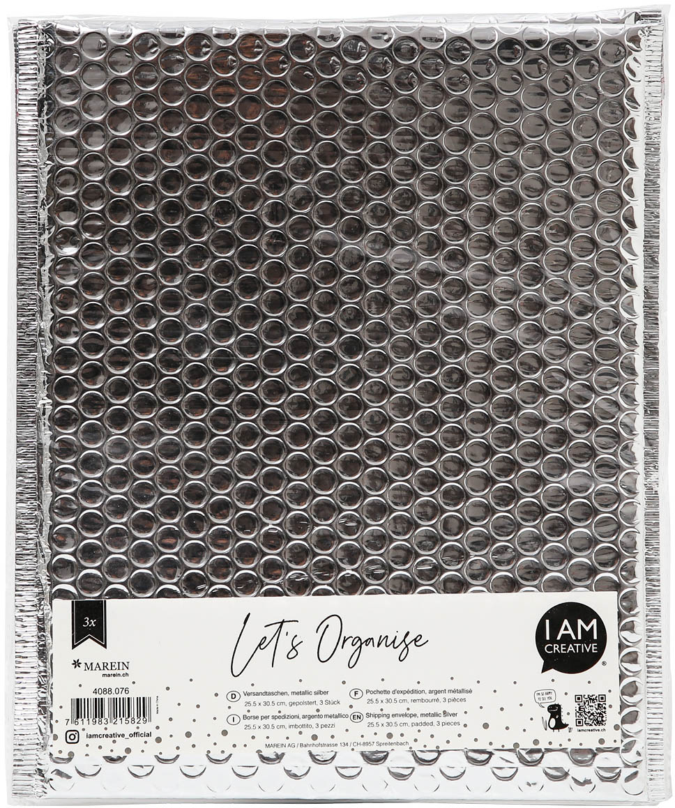 I AM CREATIVE Geschenktasche Let`s Organize 4088.076 metallic silber 3 Stück