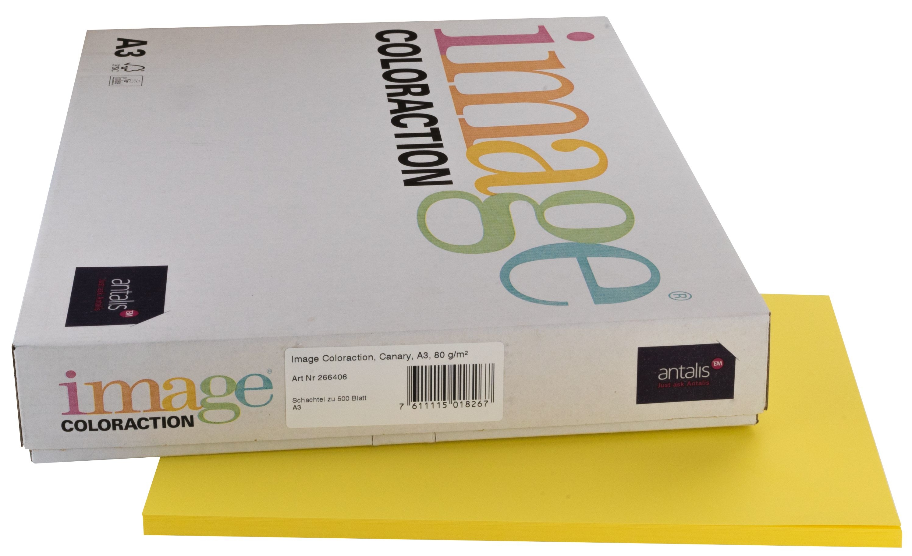 IMAGE COLORACTION Kopierpapier Canary A3 285150 160g, kanariengelb 250 Blatt