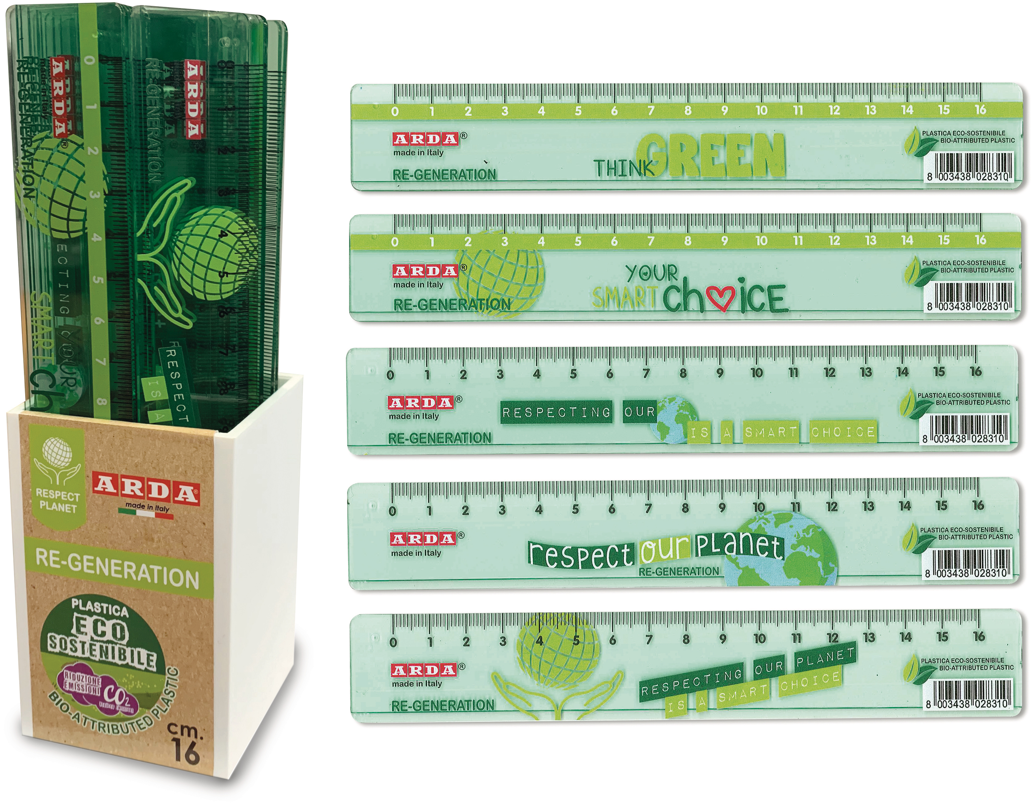 ARDA Lineal Re-Generation 16cm RE15BAR Display 24 Stück