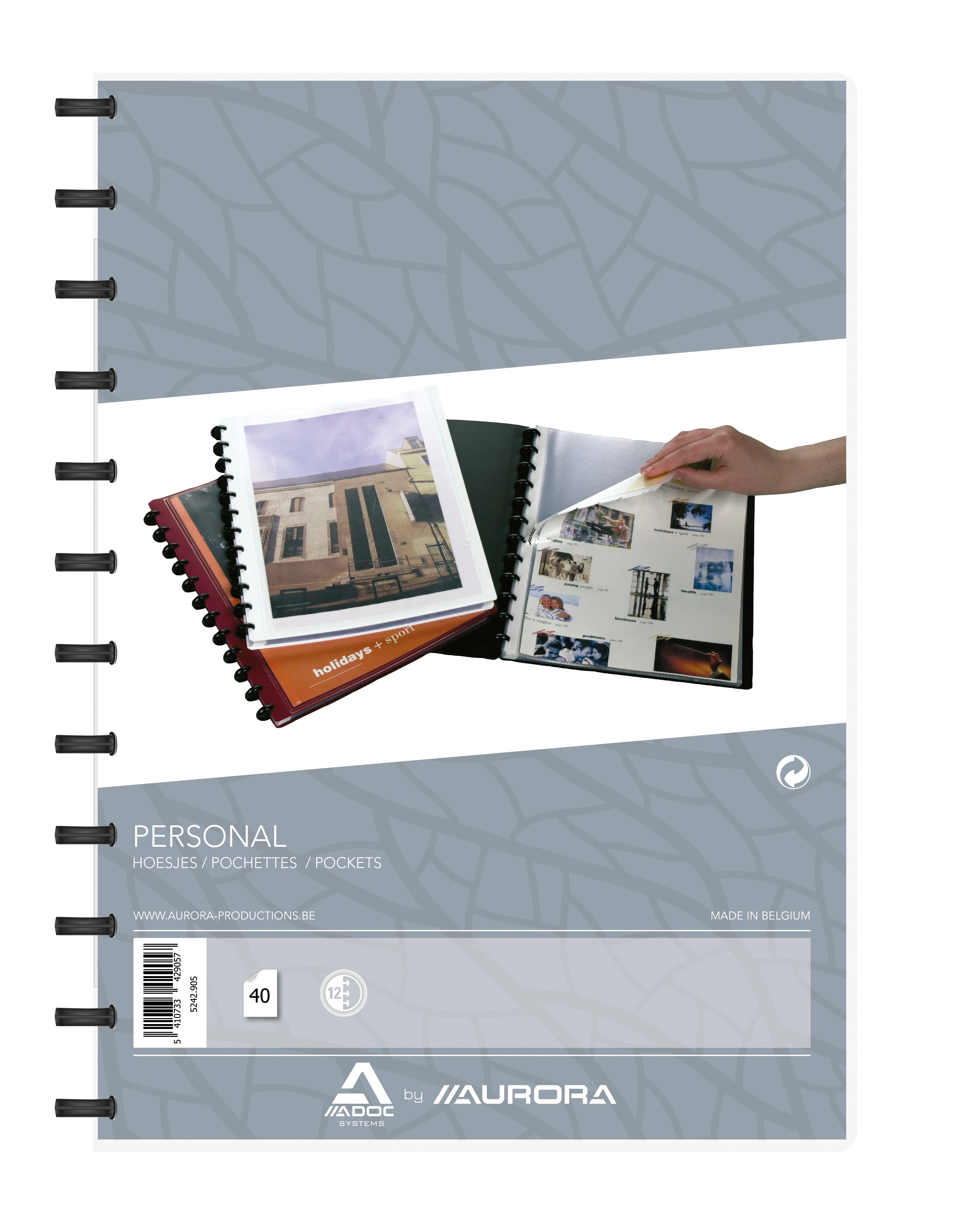 ADOC Sichtbuch Personal A4 5242.905 weiss mit Fenster 40 Taschen