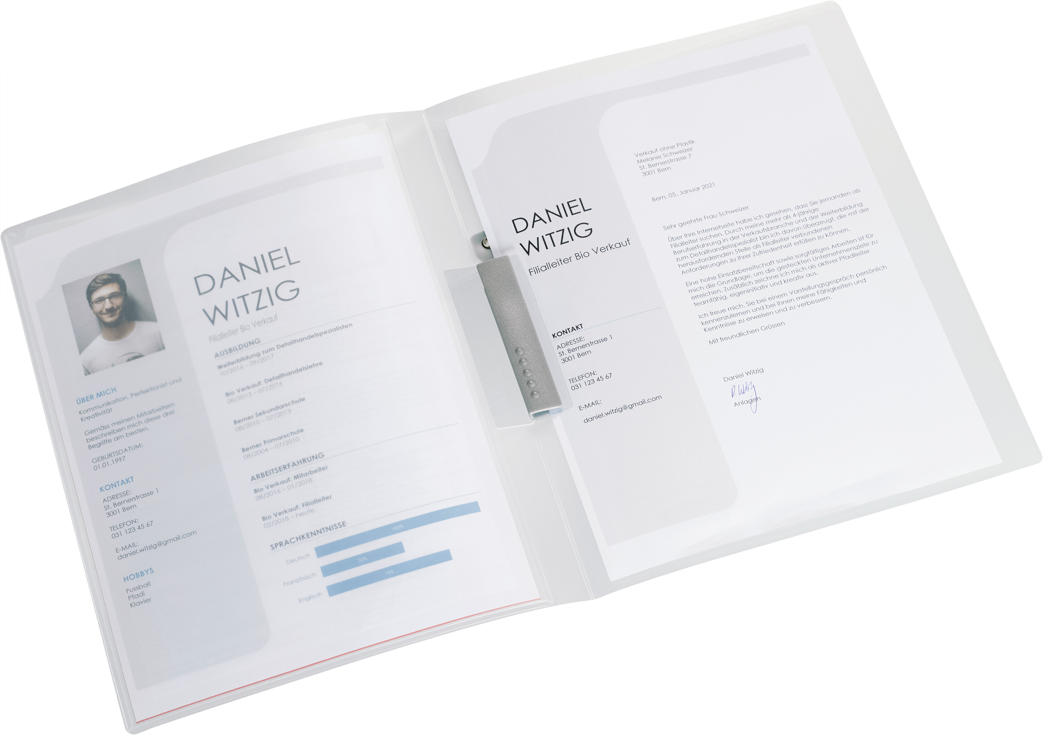 KOLMA Klemmhefter Tender A4 10.016.00 transparent, 2-teilig