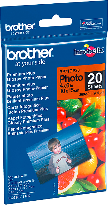 BROTHER Photo Paper glossy 260g A6 BP71-GP20 MFC-6490CW 20 Blatt