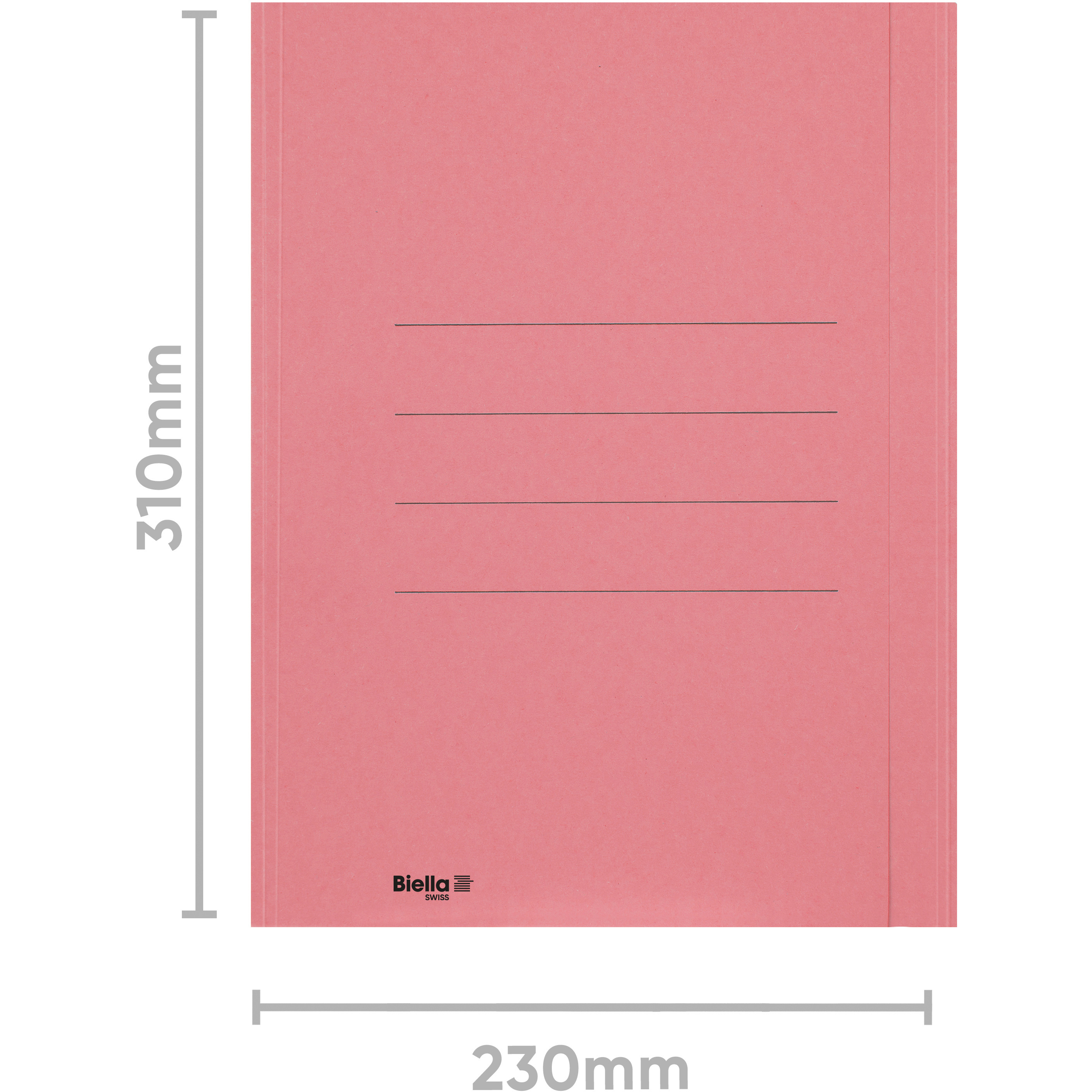 BIELLA Einlagemappe m. Klappe A4 25040145U rot 240g/m2 50 Stück