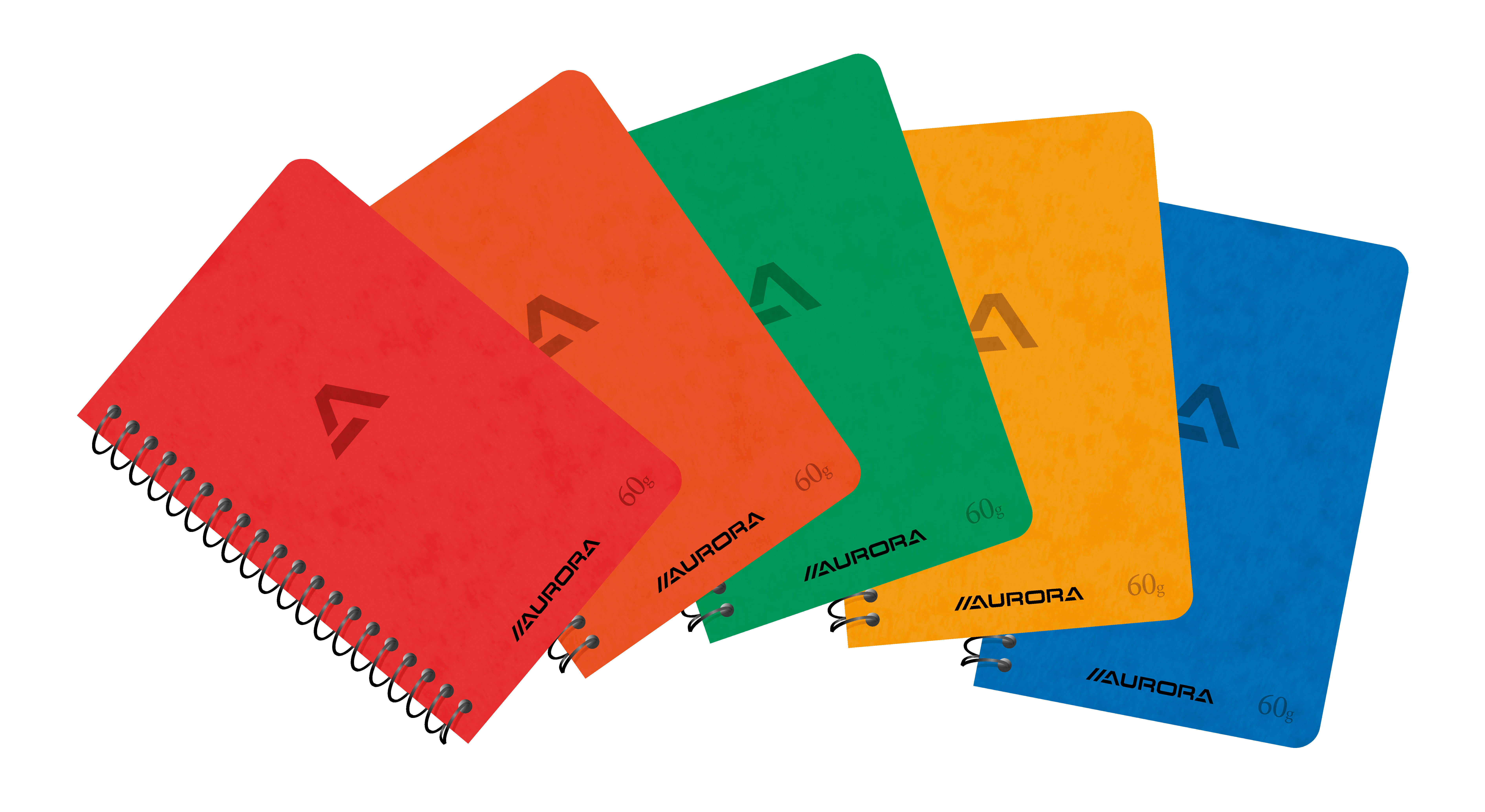 AURORA Spiralheft 7,5x11cm 1140GQ5 assortiert, kariert 5mm 80 S.