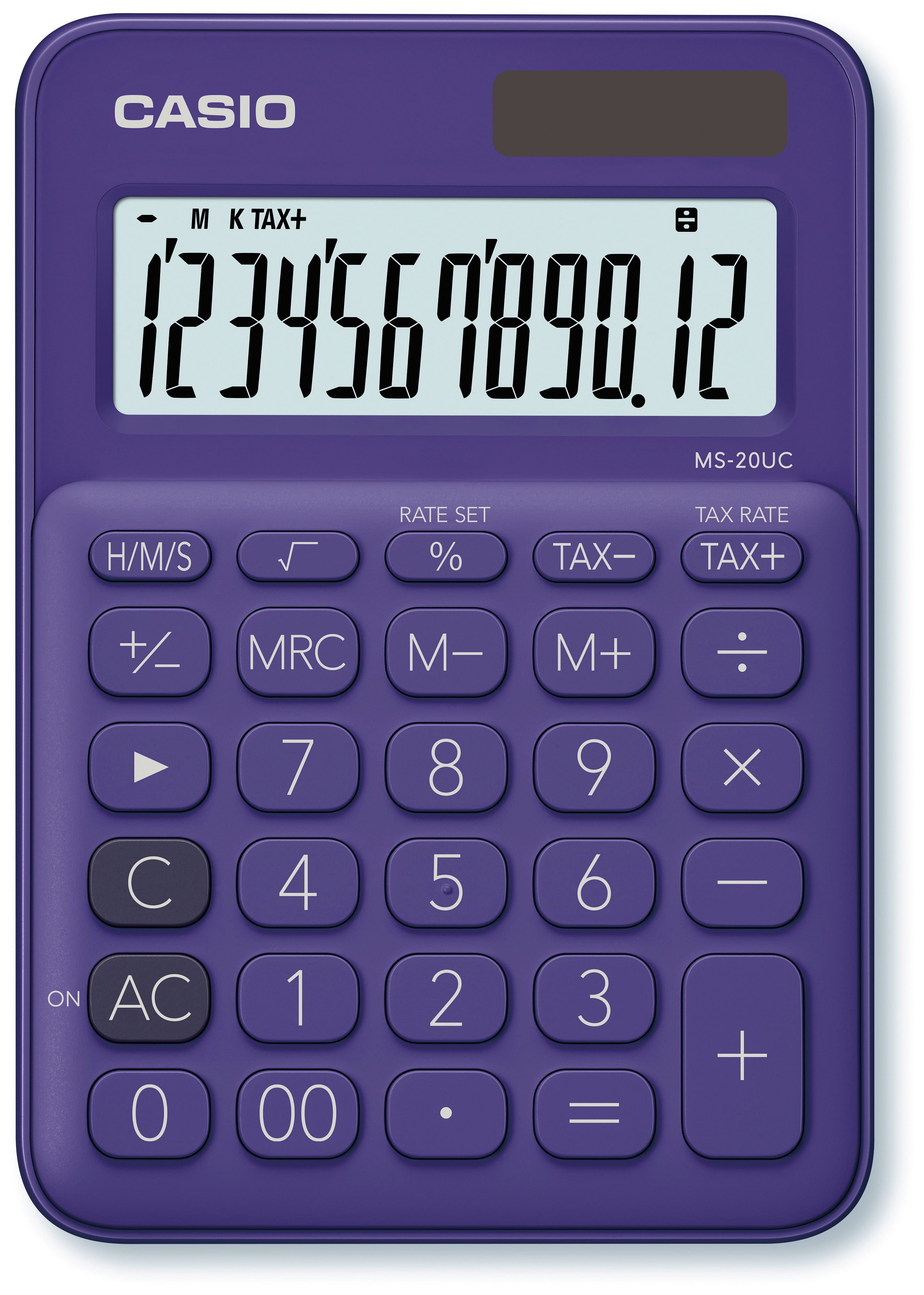CASIO Mini Taschenrechner MS-20UC-PL-S 12-stellig violett