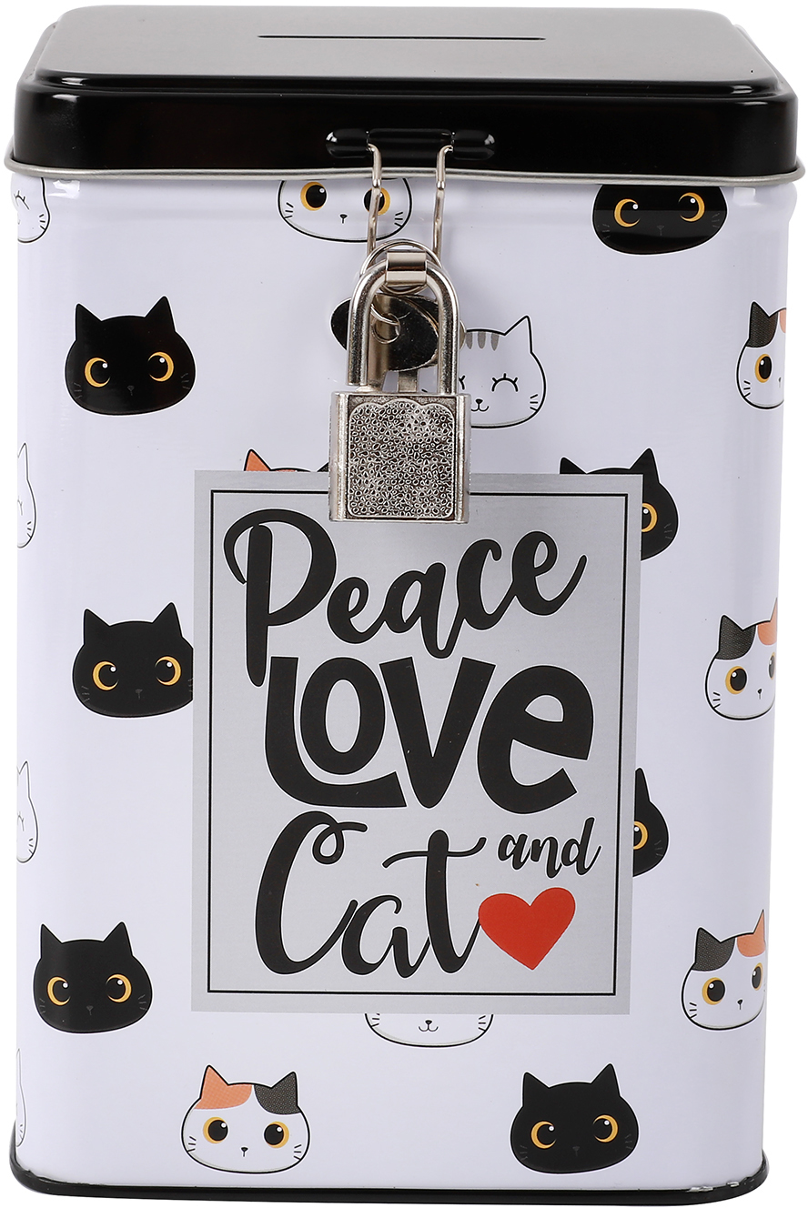 I-TOTAL Sparkasse mit Schloss XL2031 Cat 15.3x10.6x10.6cm