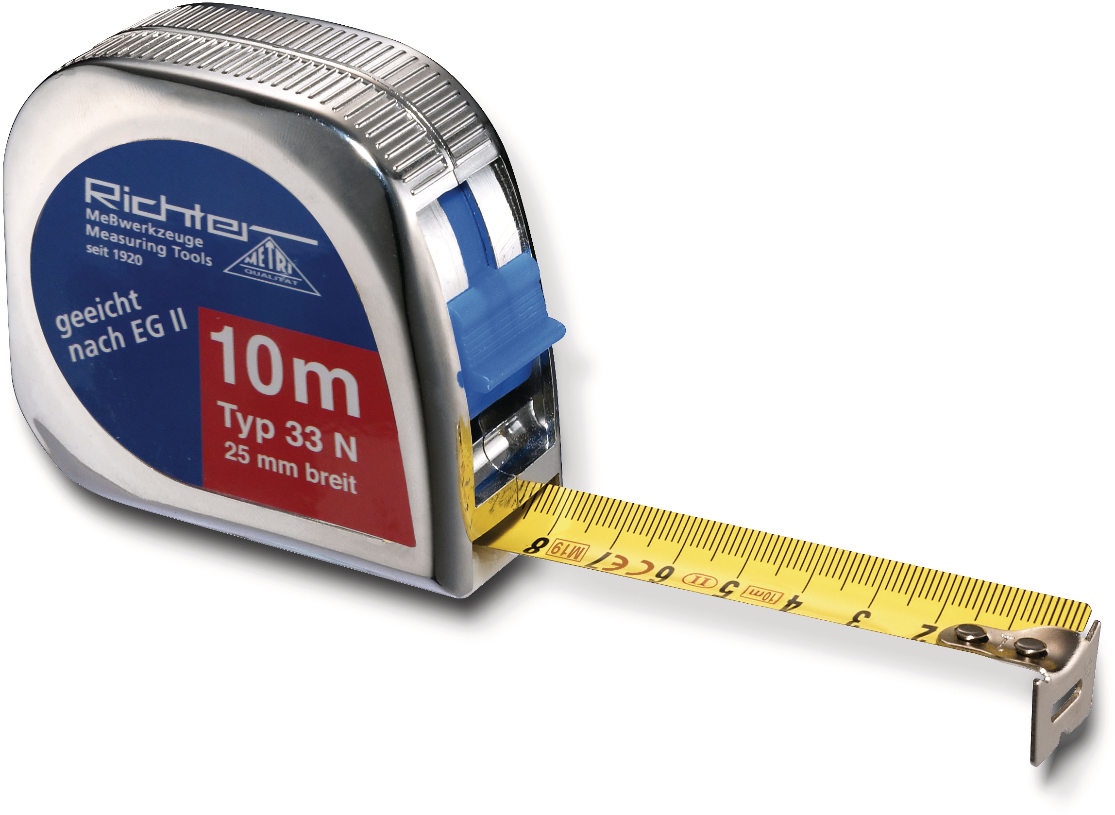 RIEFFEL SWITZERLAND Rollmeter 10m 1210 SB chrom