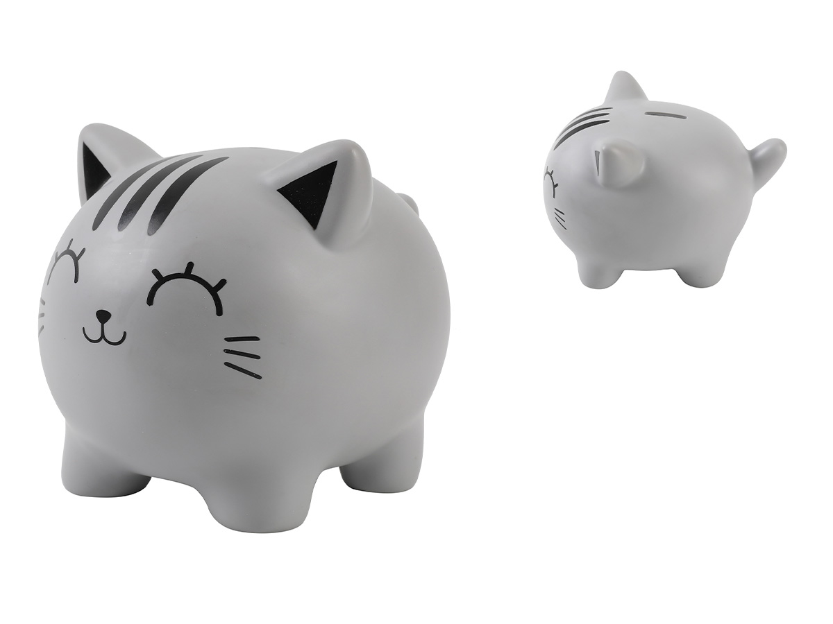 I-TOTAL Sparkasse 18x15x15.5cm XL2501 Cat grey