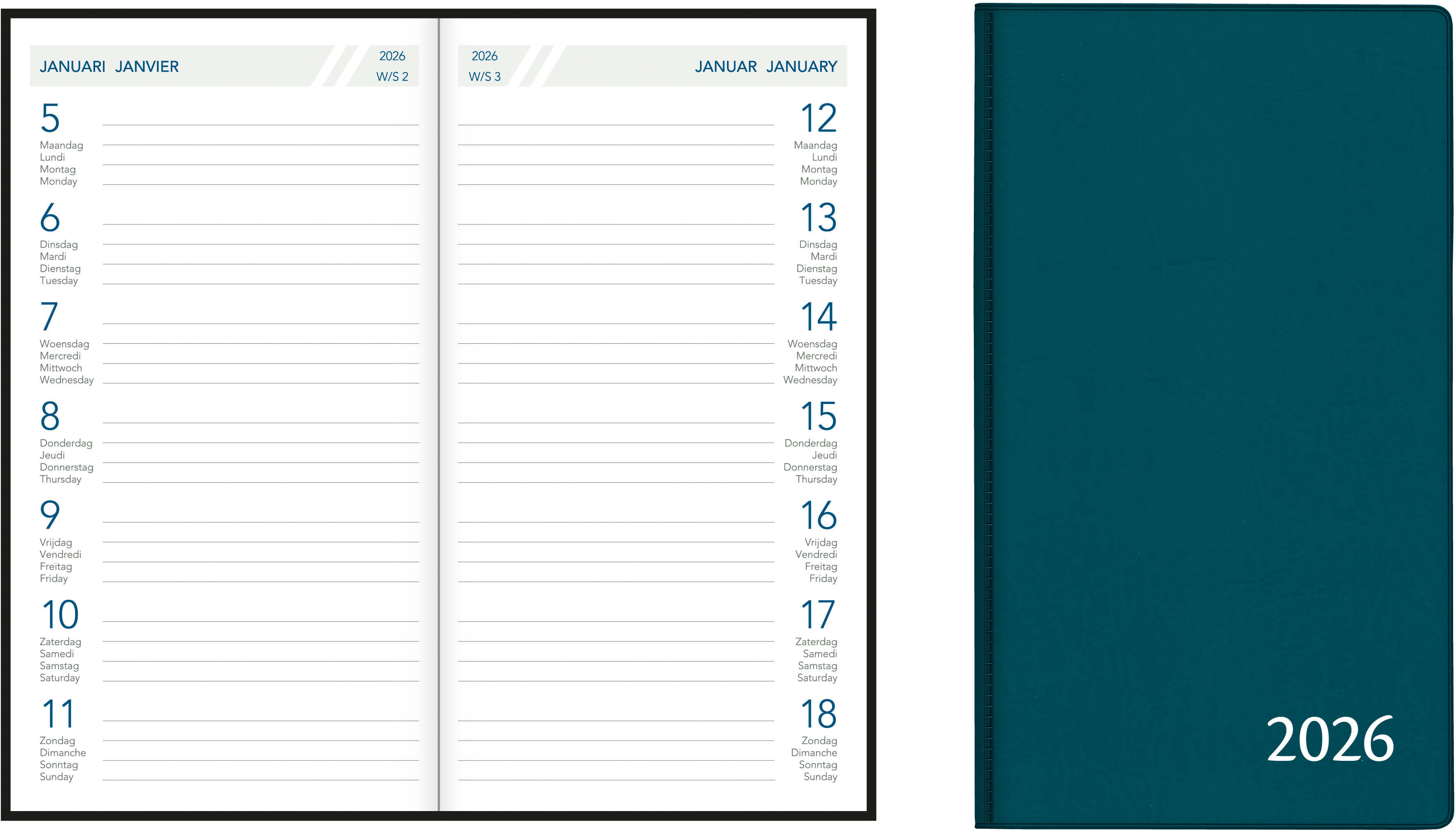 AURORA Agenda Fashion Timeplan 2026 2312M 1W/1S ass. ML 9x16.5cm