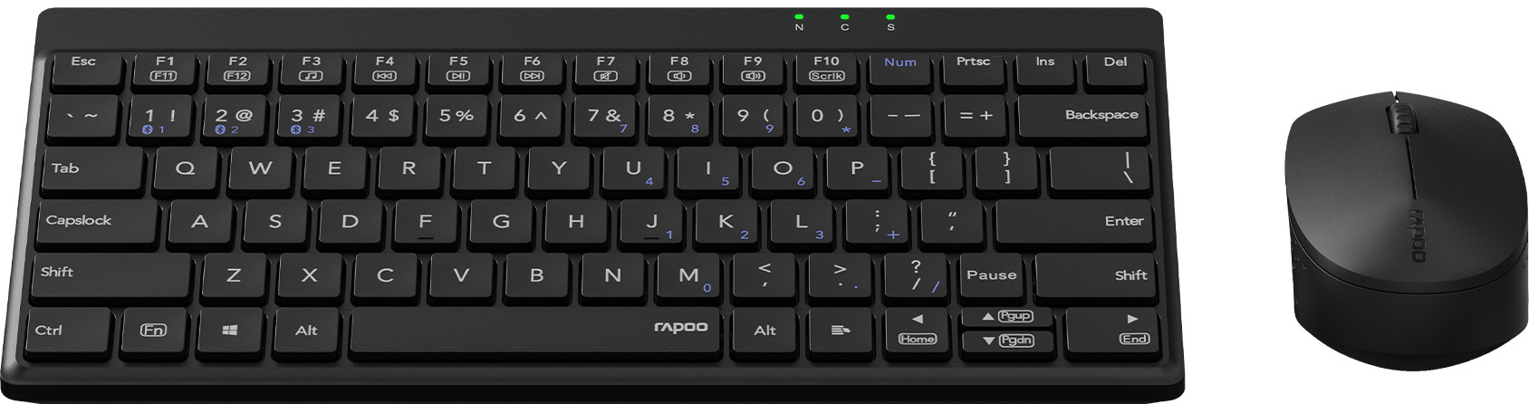 RAPOO 8000GT Deskset R-11066 Wirel. Multimode,Black-Grey