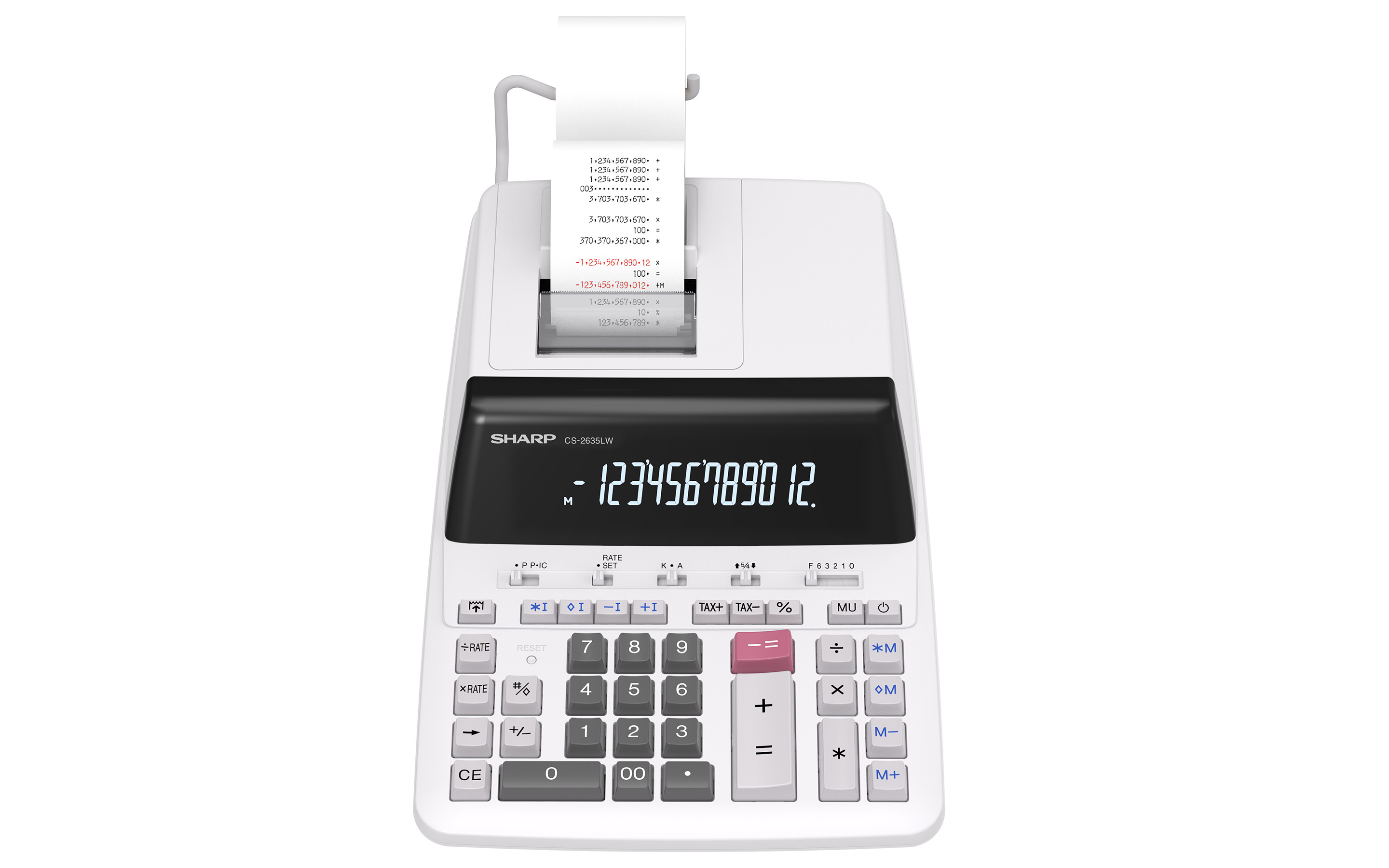 SHARP Tischrechner Strom CS2635LW grau 12-stellig