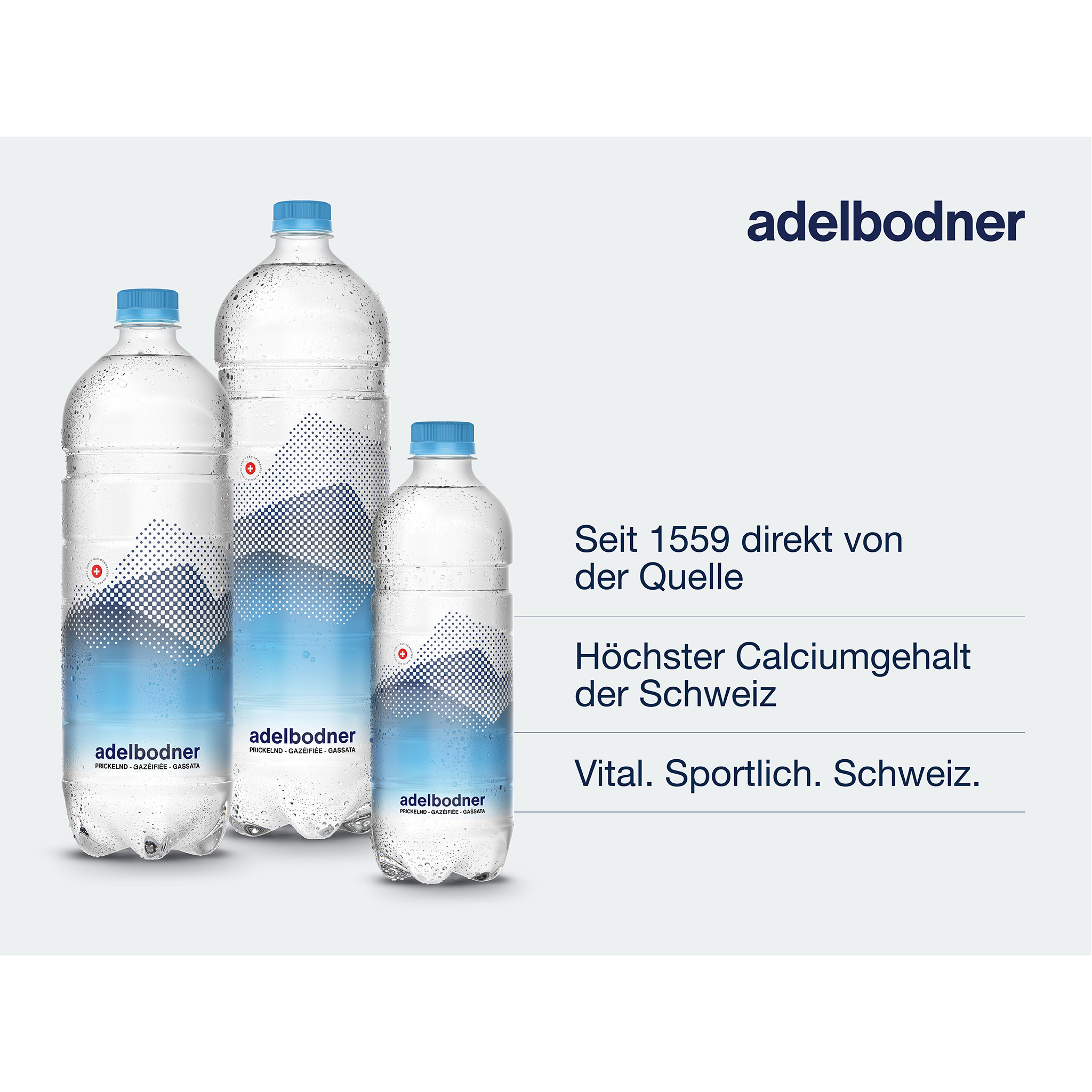 ADELBODNER mit Kohlensäure 100055 150 cl, 6 Stk.