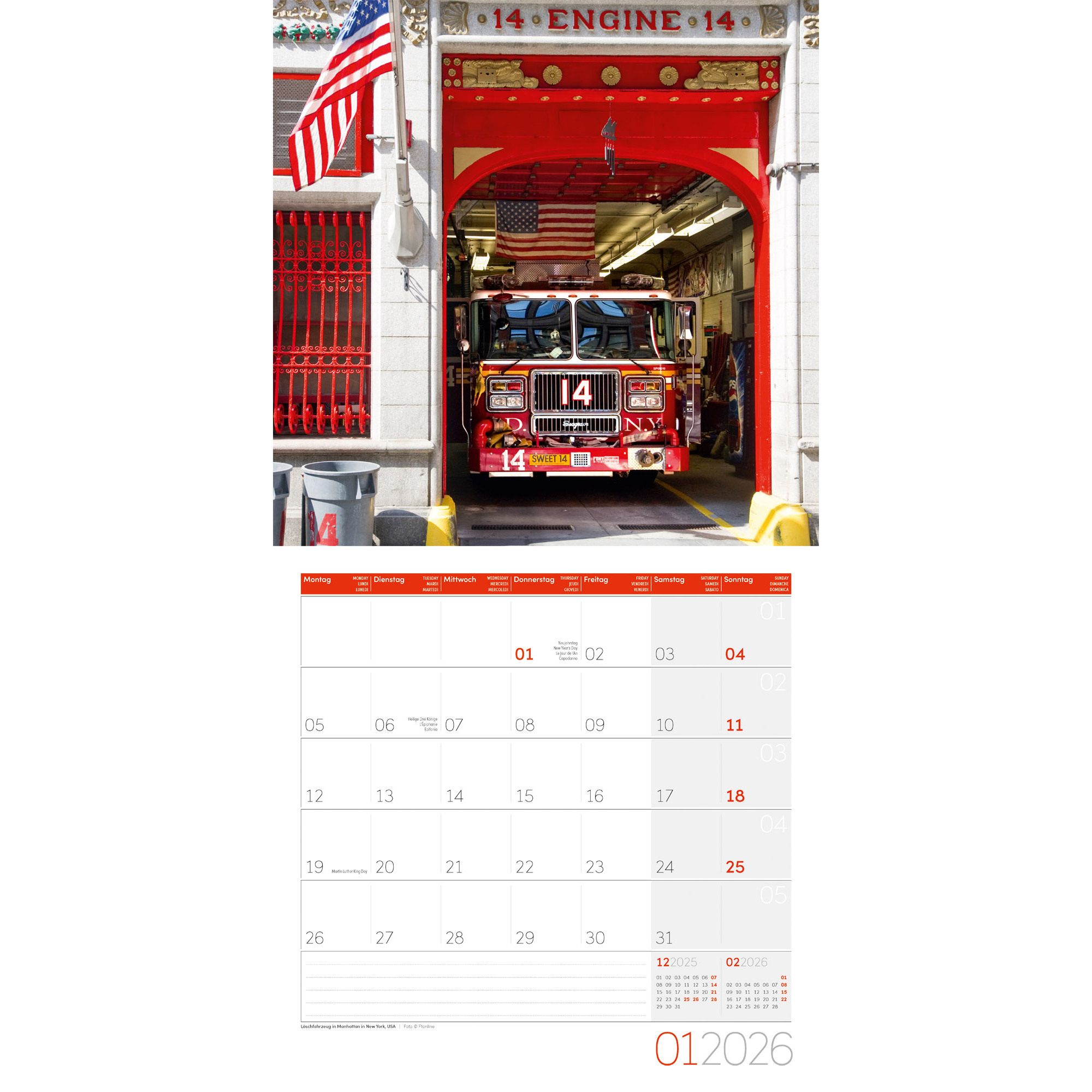 ACKERMANN Bildkalender 2026 4617 Feuerwehr ML 30x30cm