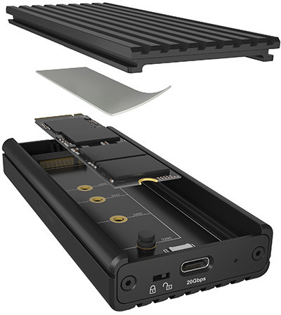 ICY BOX Gehäuse für M.2 NVMe SSD IB-1917M-C32a USB-C 3.2 Gen 2x2, 20Gbit/s