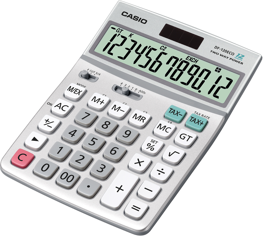 CASIO Tischrechner ECO DF-120ECO 12-Stellig, Solar/Batterie
