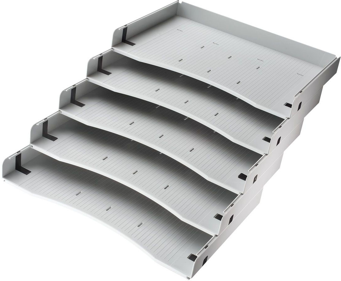 APOLLO Schrägablagen-Set VACSA grau, für Rollcontainer 5 Stk.