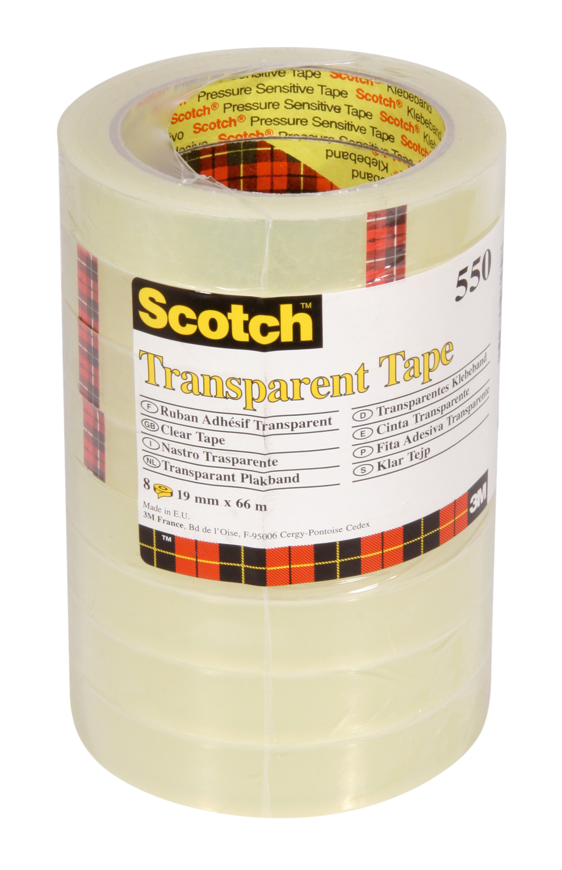 SCOTCH Klebeband 550 19mmx66m 5501966K-8 transparent 8 Stück