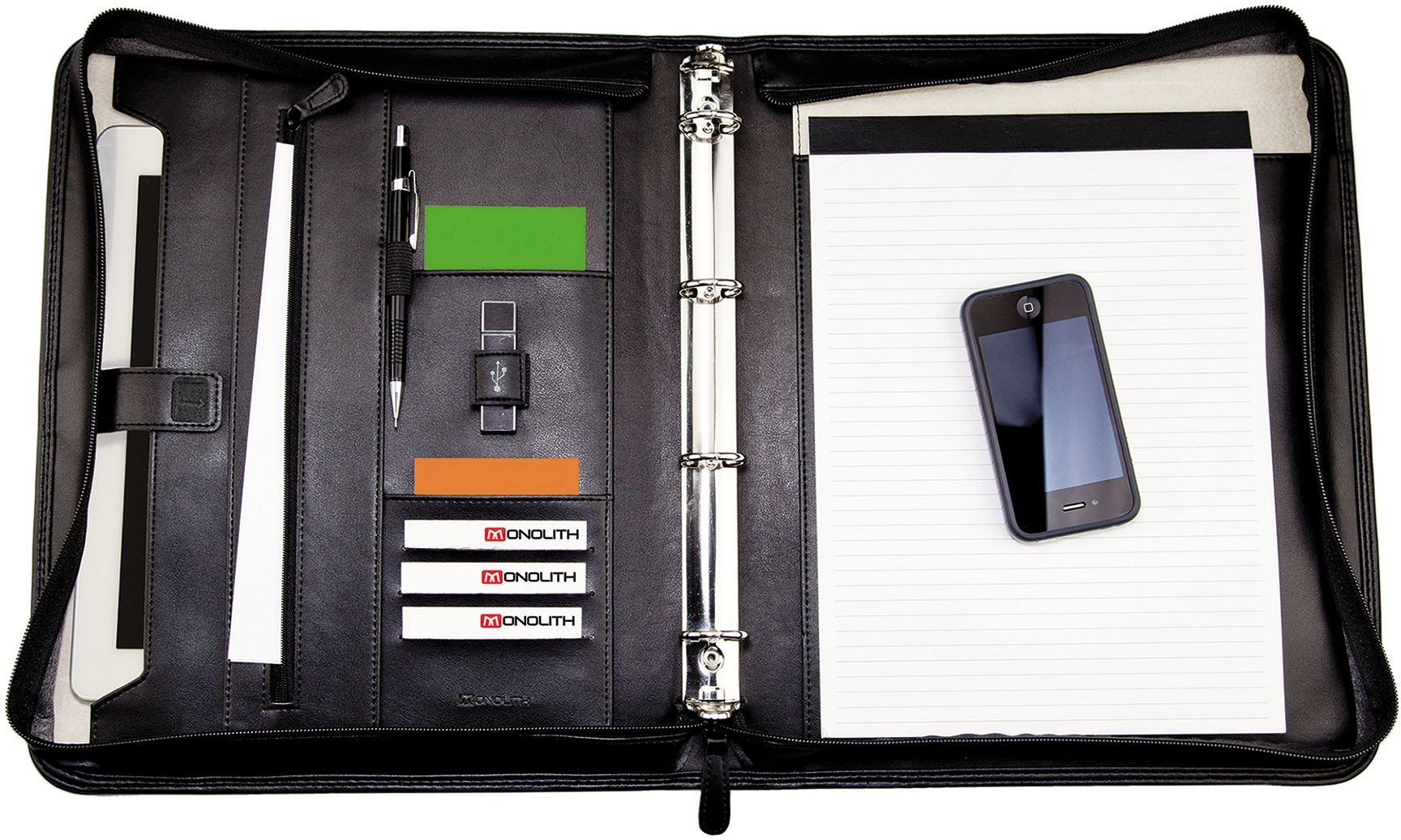 MONOLITH Konferenzmappe 2000002924 A4 schwarz Leder