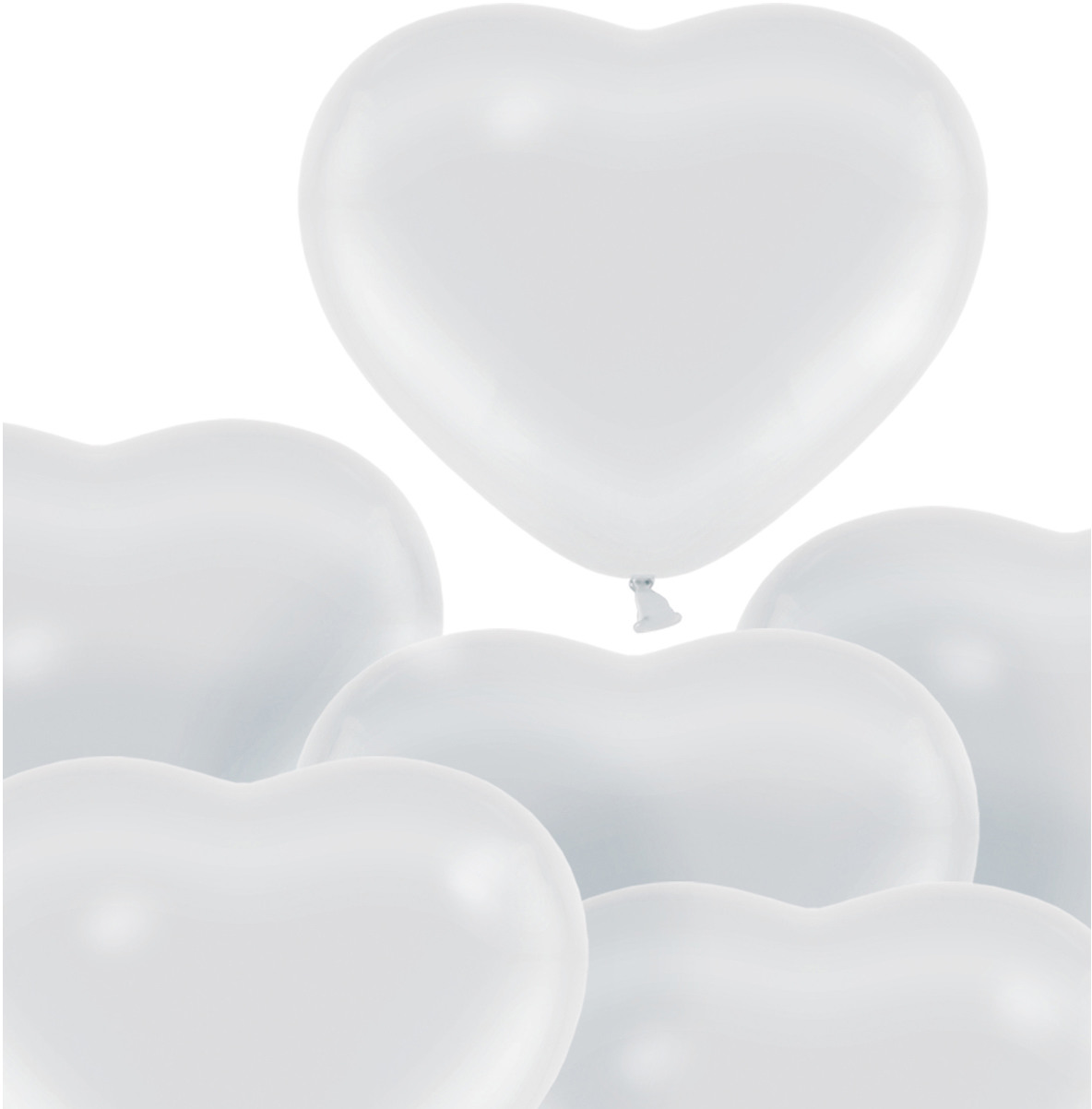 I AM CREATIVE Ballons Herz 27cm 1000-1074 weiss 6 Stück