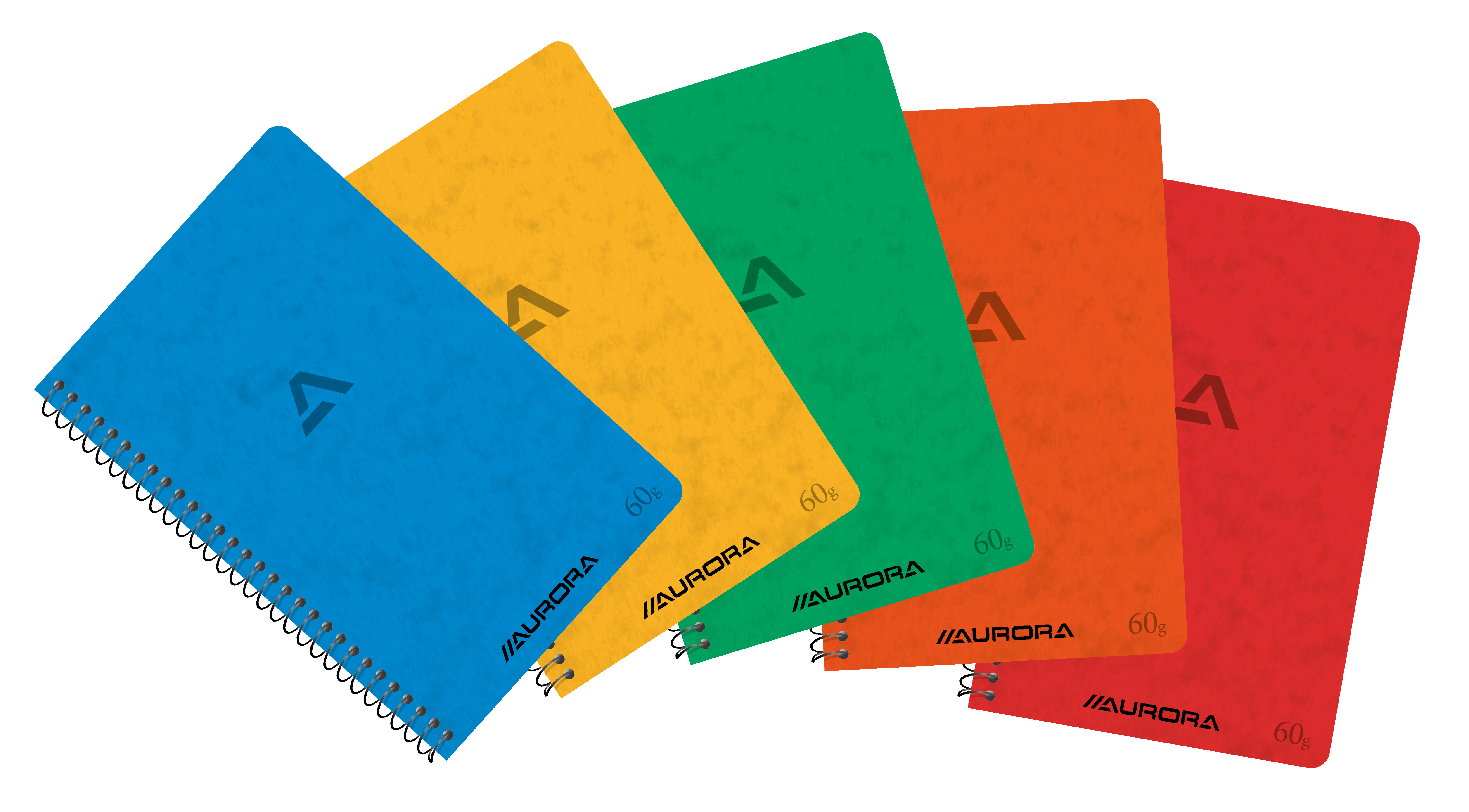 AURORA Spiralheft 10,5x16cm 1660GQ5 assortiert, kariert 5mm 120 S.