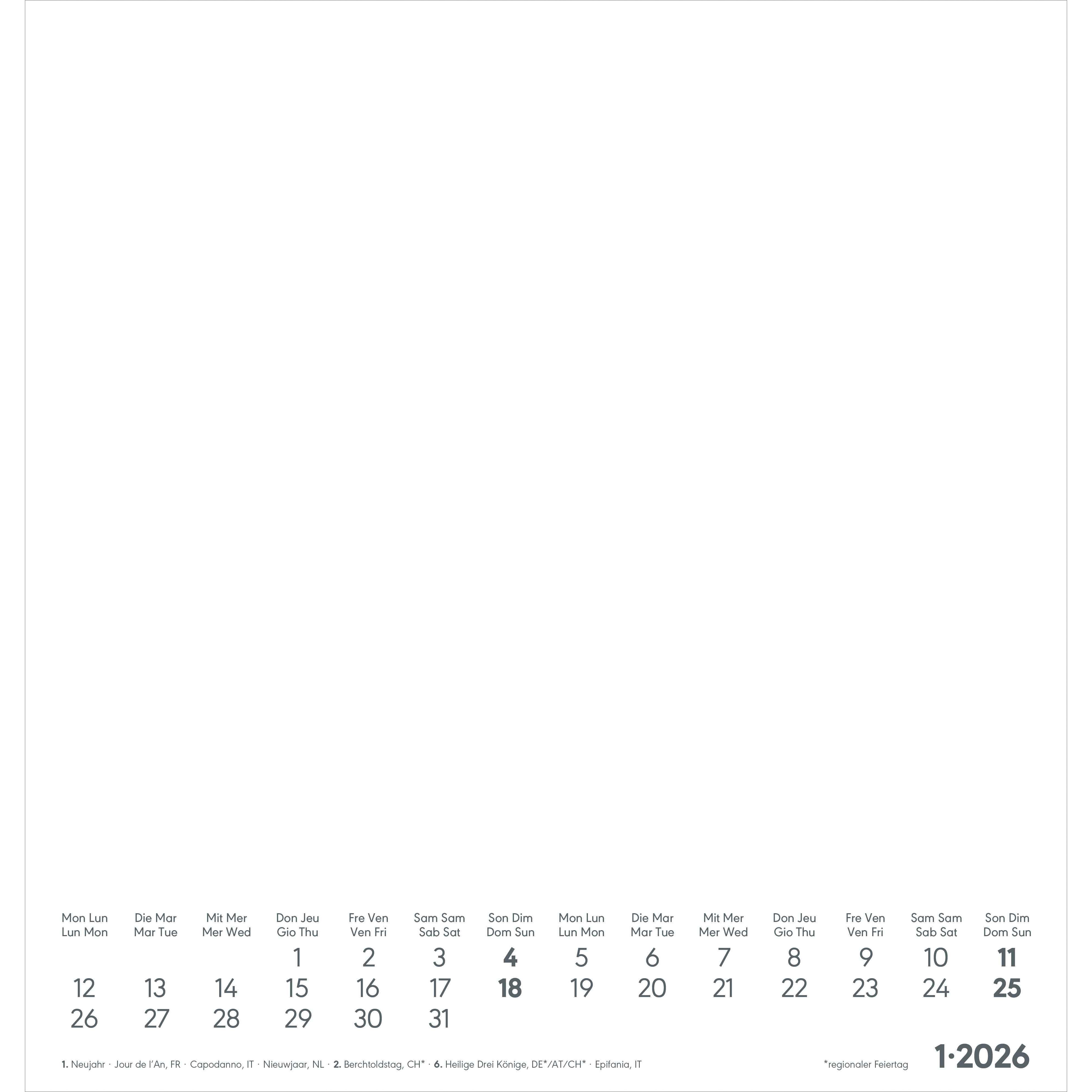 ALPHA EDITION Bastelkalender 2026 160645 weiss 21x22cm