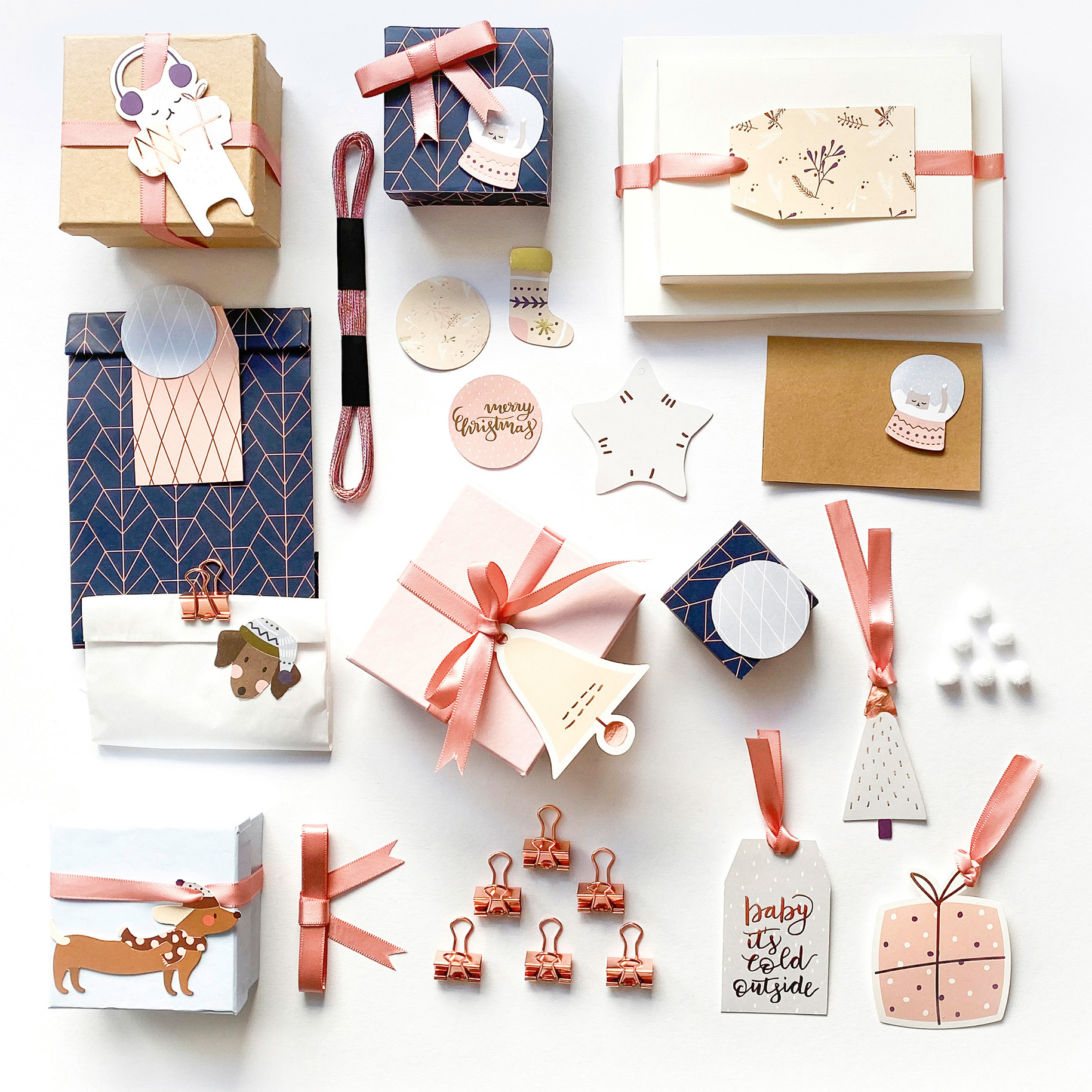 FOLIA Verpackungs Set 12121 Pastel Winter Wonderland