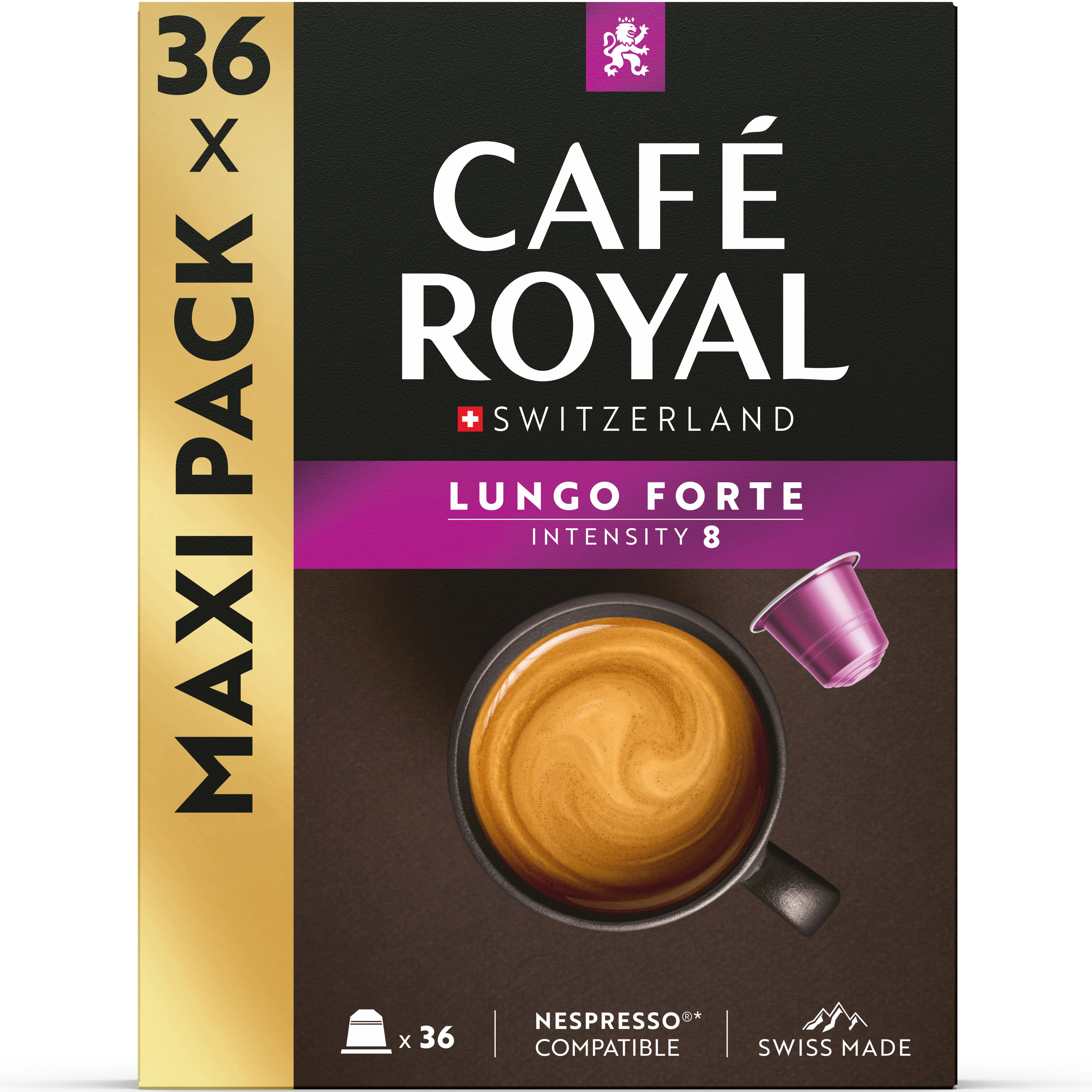 CAFE ROYAL Kaffeekapseln Alu 10169702 Lungo Forte 36 Stk.