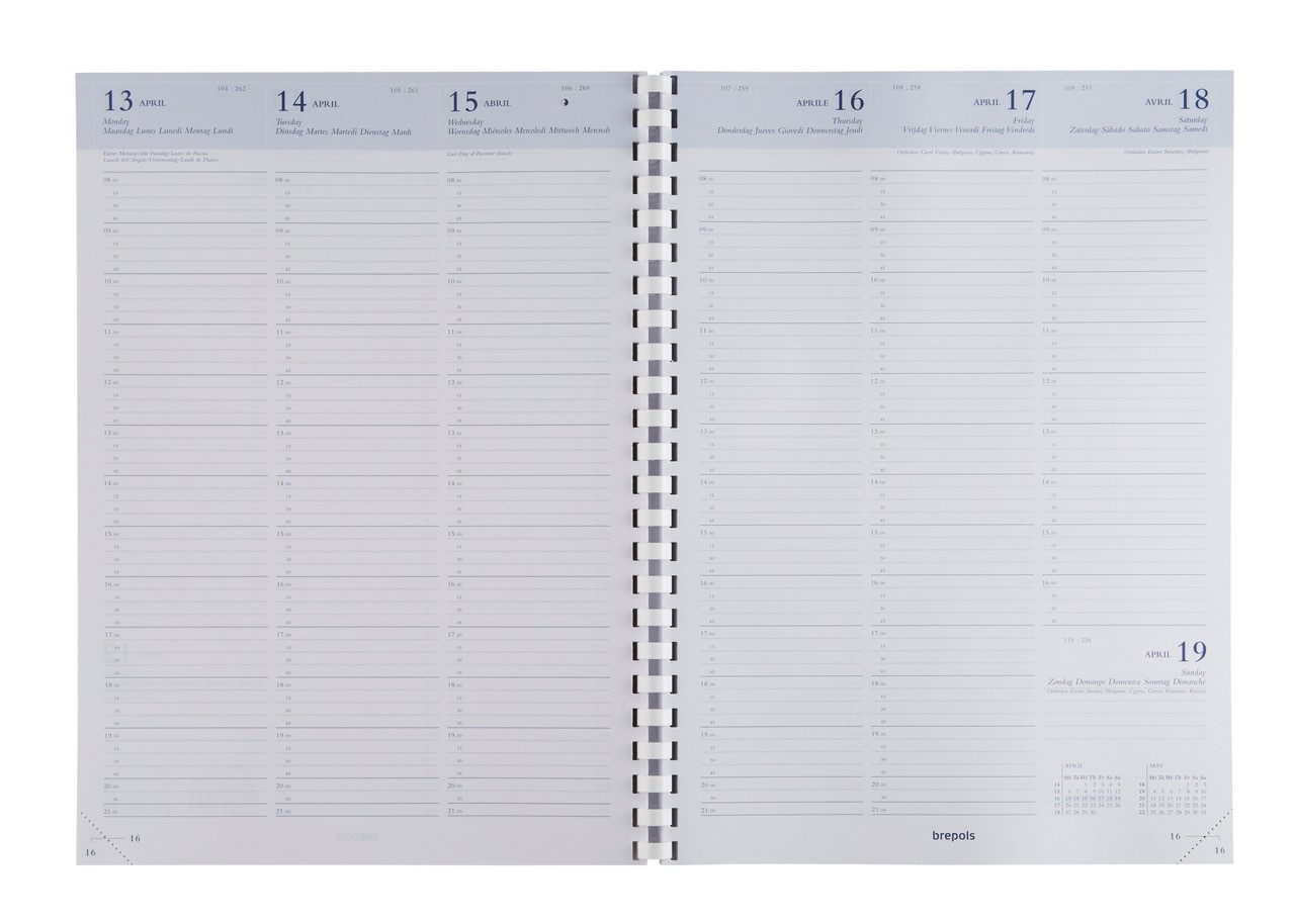 BREPOLS Agenda Omega 2026 0.030.9900 1W/2S Ersatz weiss 21x29cm