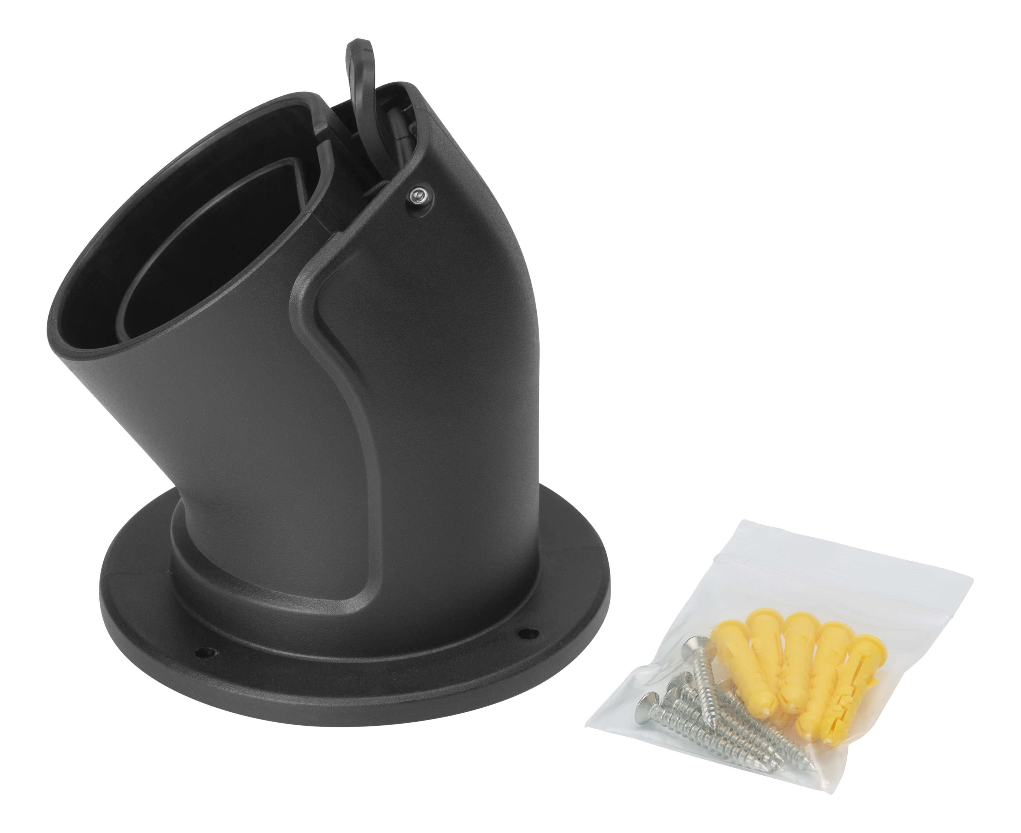 DELTACO e-Charge, holder type 2 EV-5103 connector, angled, Black