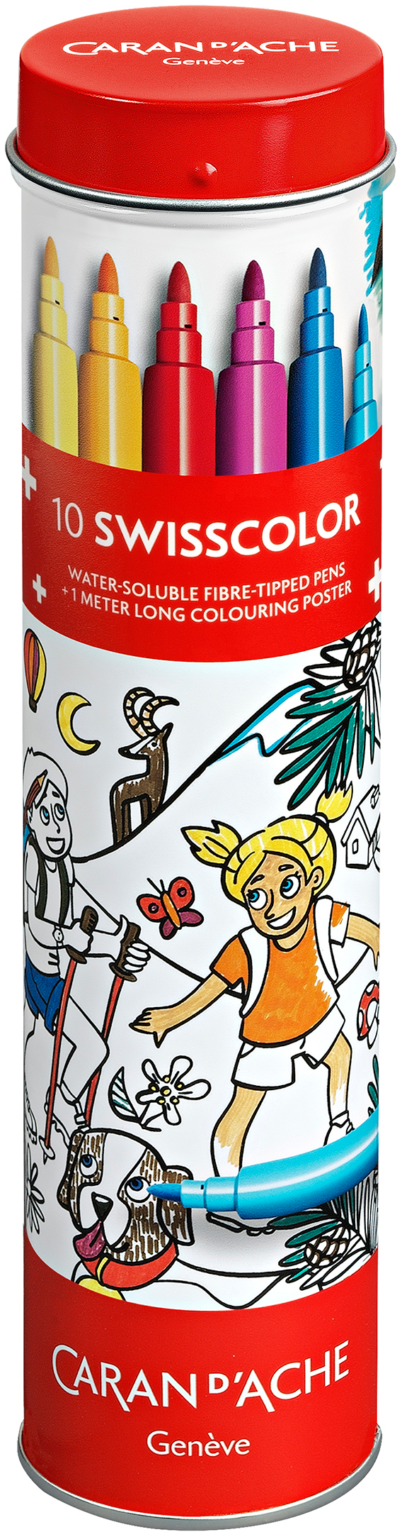 CARAN D'ACHE Fasermaler Swisscolor 285.31 mit Malposter 10 Stück