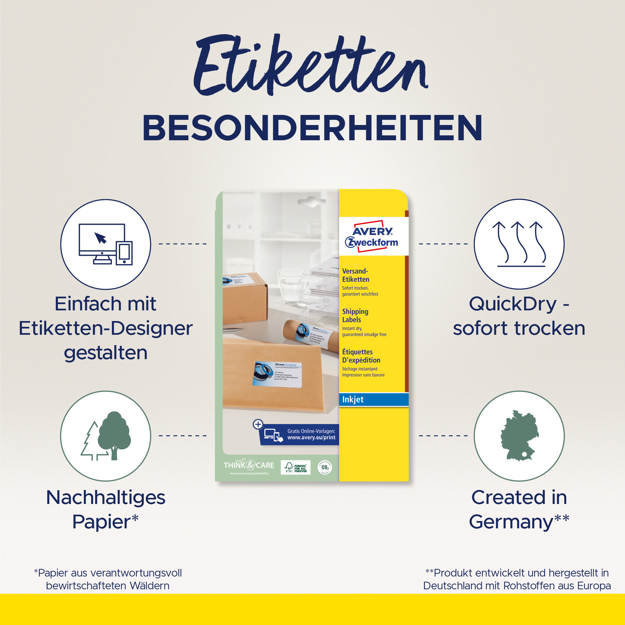 AVERY ZWECKFORM Adressetiketten 99,1x139mm J8169-25 weiss 100 Stück