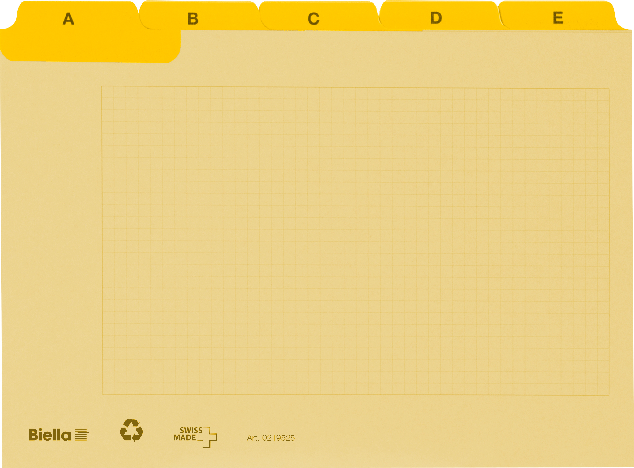 BIELLA Kartei-Leitkarten A-Z A7 21972520U gelb kariert 25-teilig