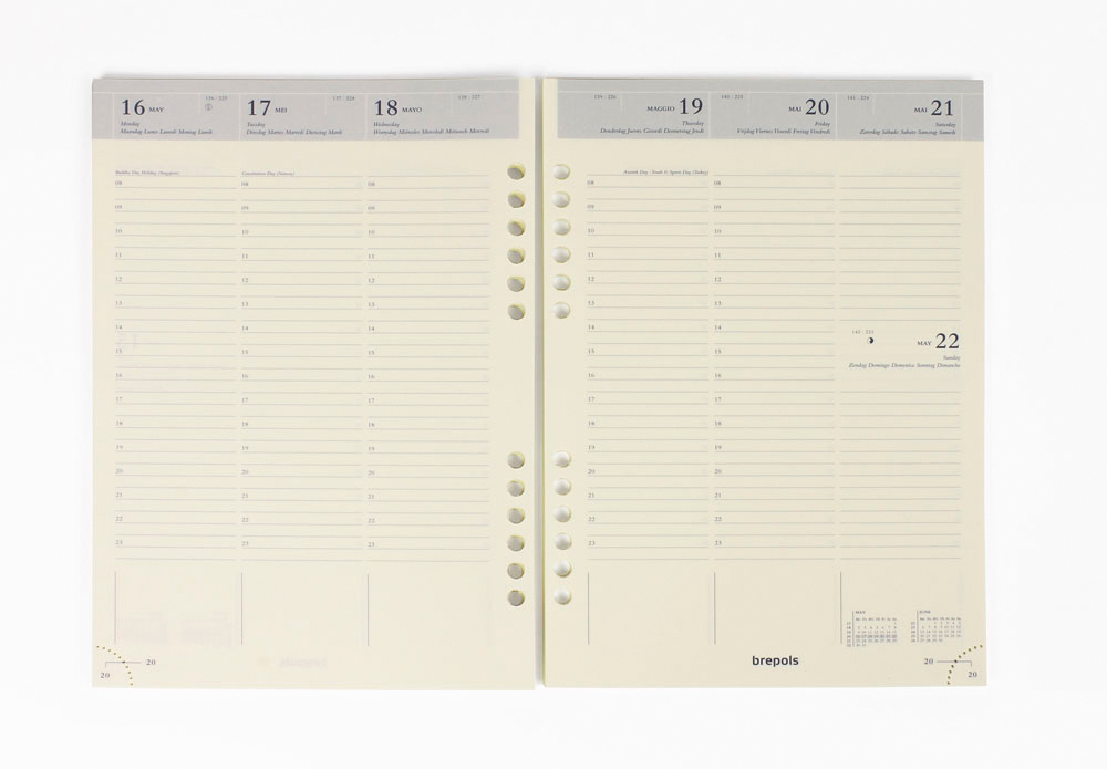 BREPOLS Agenda Brefax 7 open-ring 2026 0.510.9900 1W/2S Ersatzkalender A5
