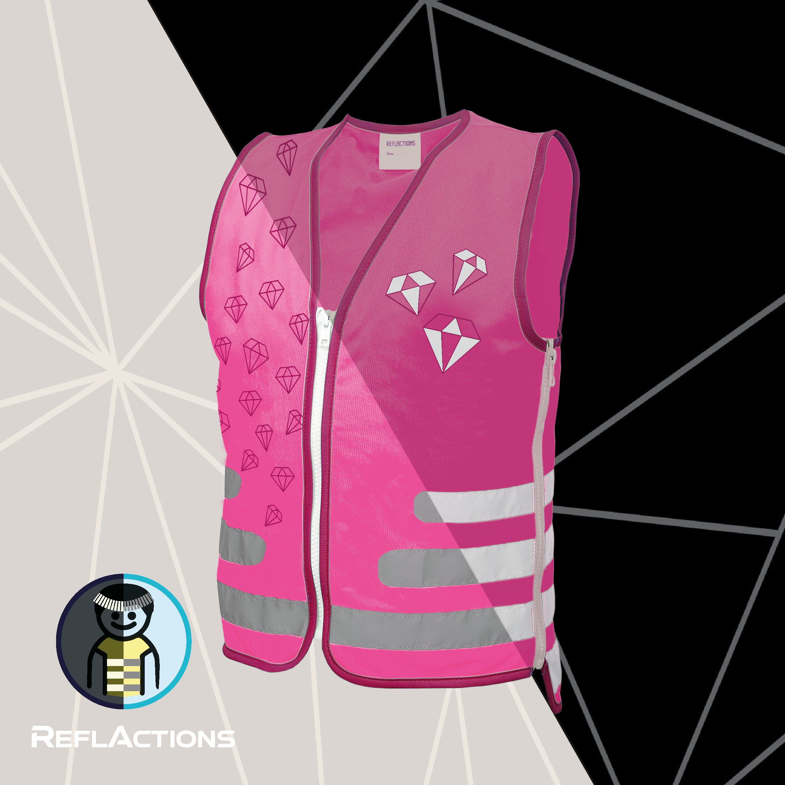 ROOST Warnweste 89315 ReflActions, Diamant