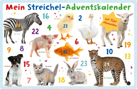 ARS EDITION Adventskalender 62x40.2cm 11883 Mein Streichel-Adventskal.