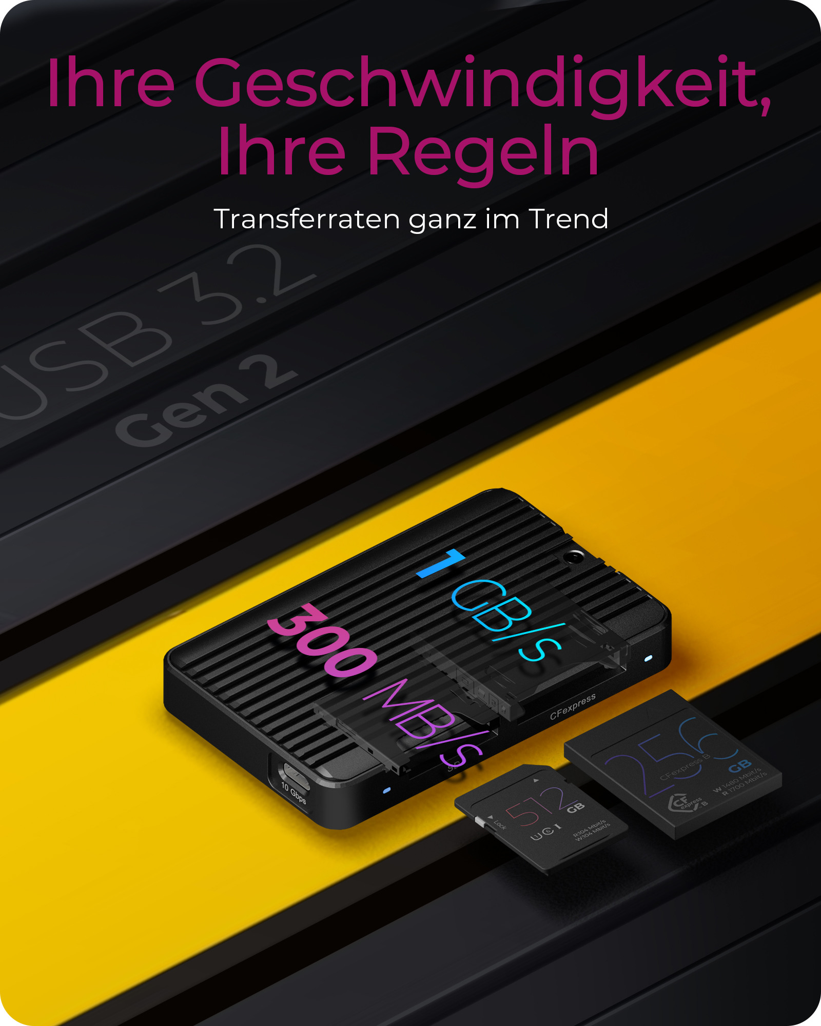 ICY BOX USB-C Gen 3.2 Cardreader for IB-CR504-C31 Cfexpress & SD 4.0