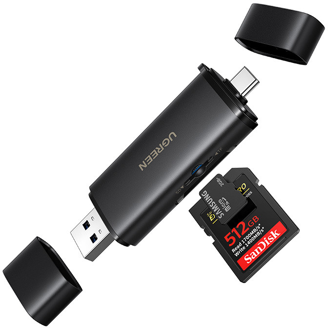 UGREEN Card Reader 2-in-1 65024 USB-C,USB-A,SD,TF (BB)