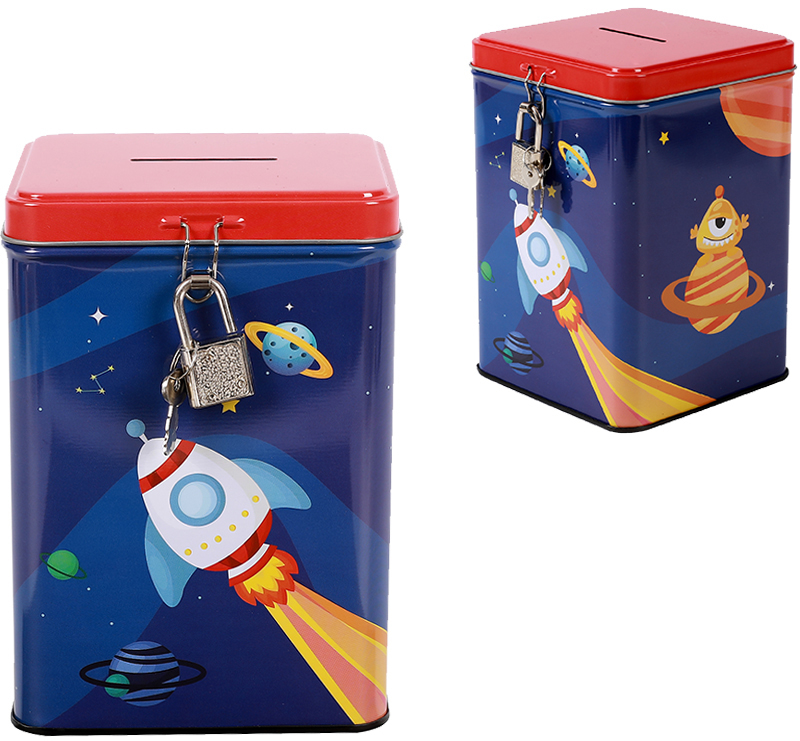 I-TOTAL Sparkasse mit Schloss XL2285 Space adventure