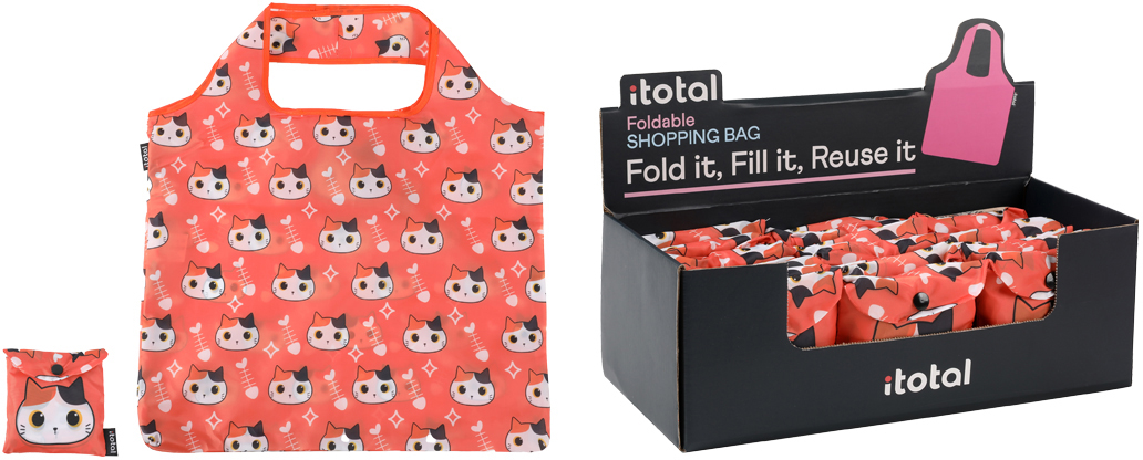 I-TOTAL Shopping bag 57x42cm XL2662 Cats Orange