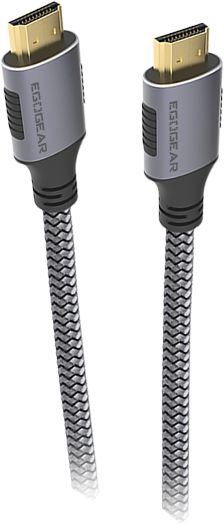 EGOGEAR HDMI Cable Universal 2m SCH20-HD-GY braided 4k,8k, Grey,Black