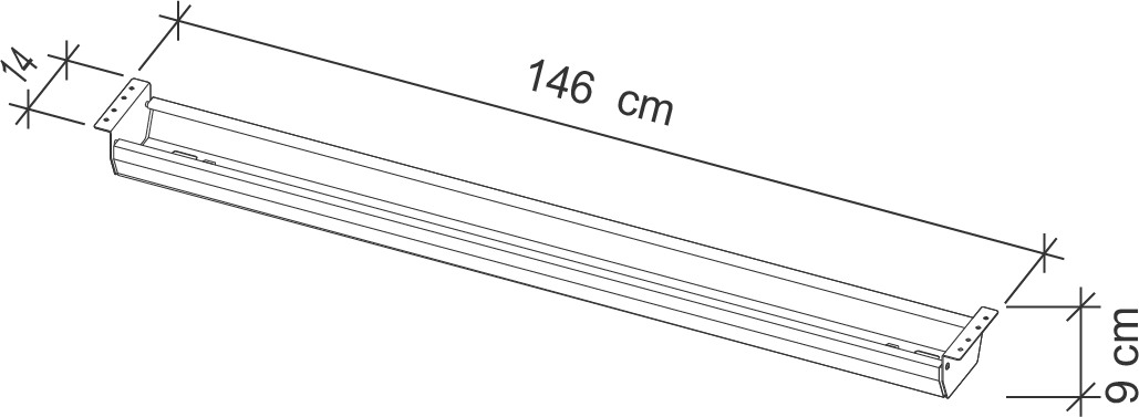 APOLLO Kabelwanne 146cm VCK18/W weiss, für 180-200 cm Tisch