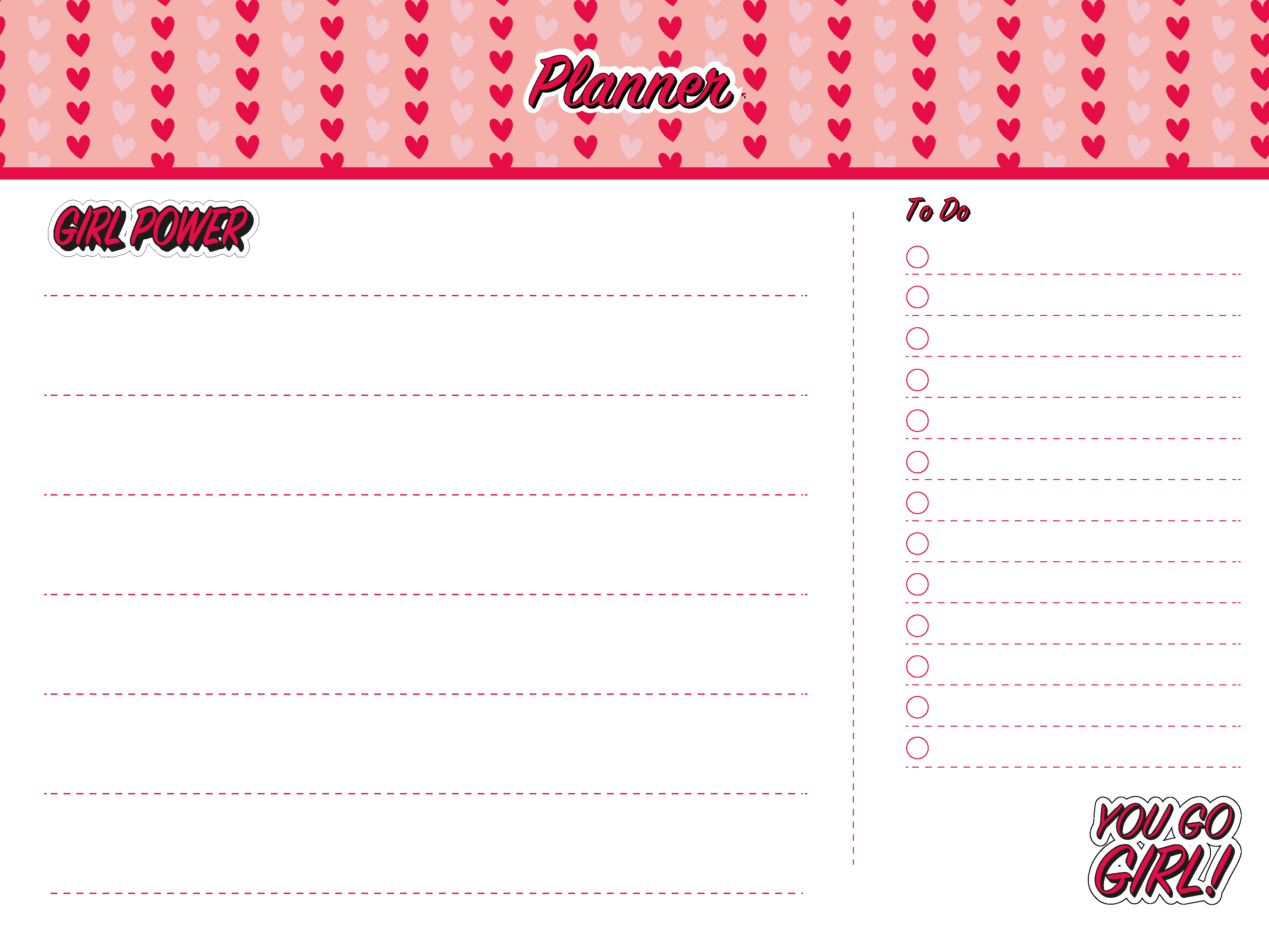 ANCOR Schreibtischpl. Girl Power 112863 rot 40x30 cm